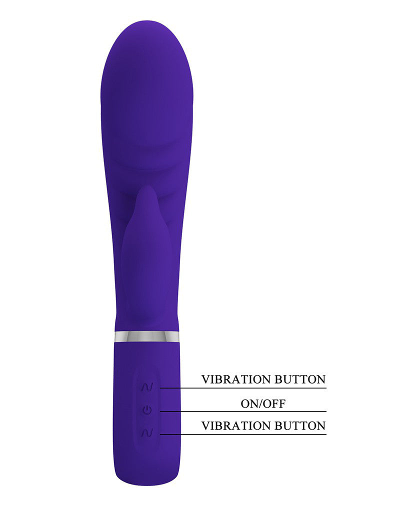 Prescott Super Soft Rabbit Silicone Vibrator -  Purple-1