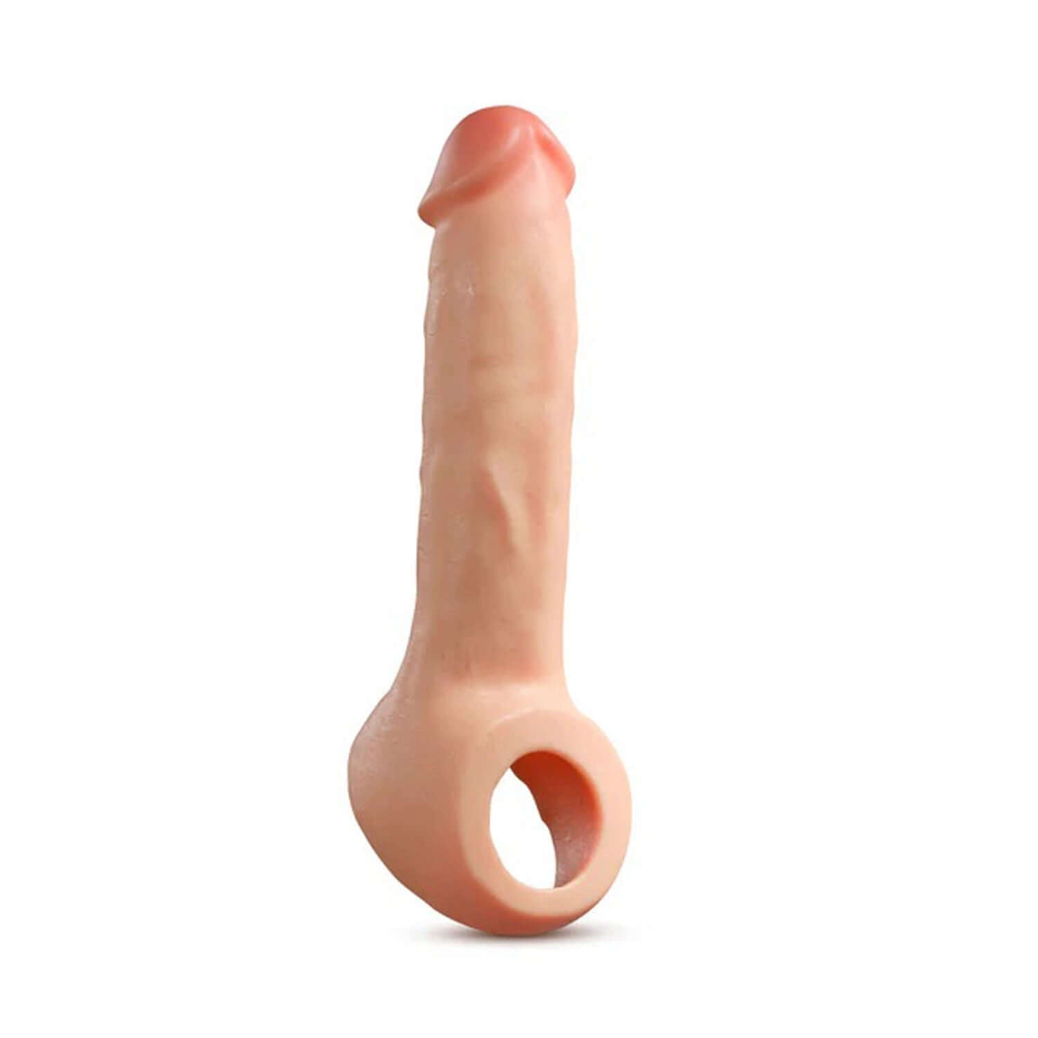 Performance Plus Thrive 2.5 Inch Silicone Penis Extender in Beige, offering enhanced length and girth with lifelike Sensa Feel texture.
