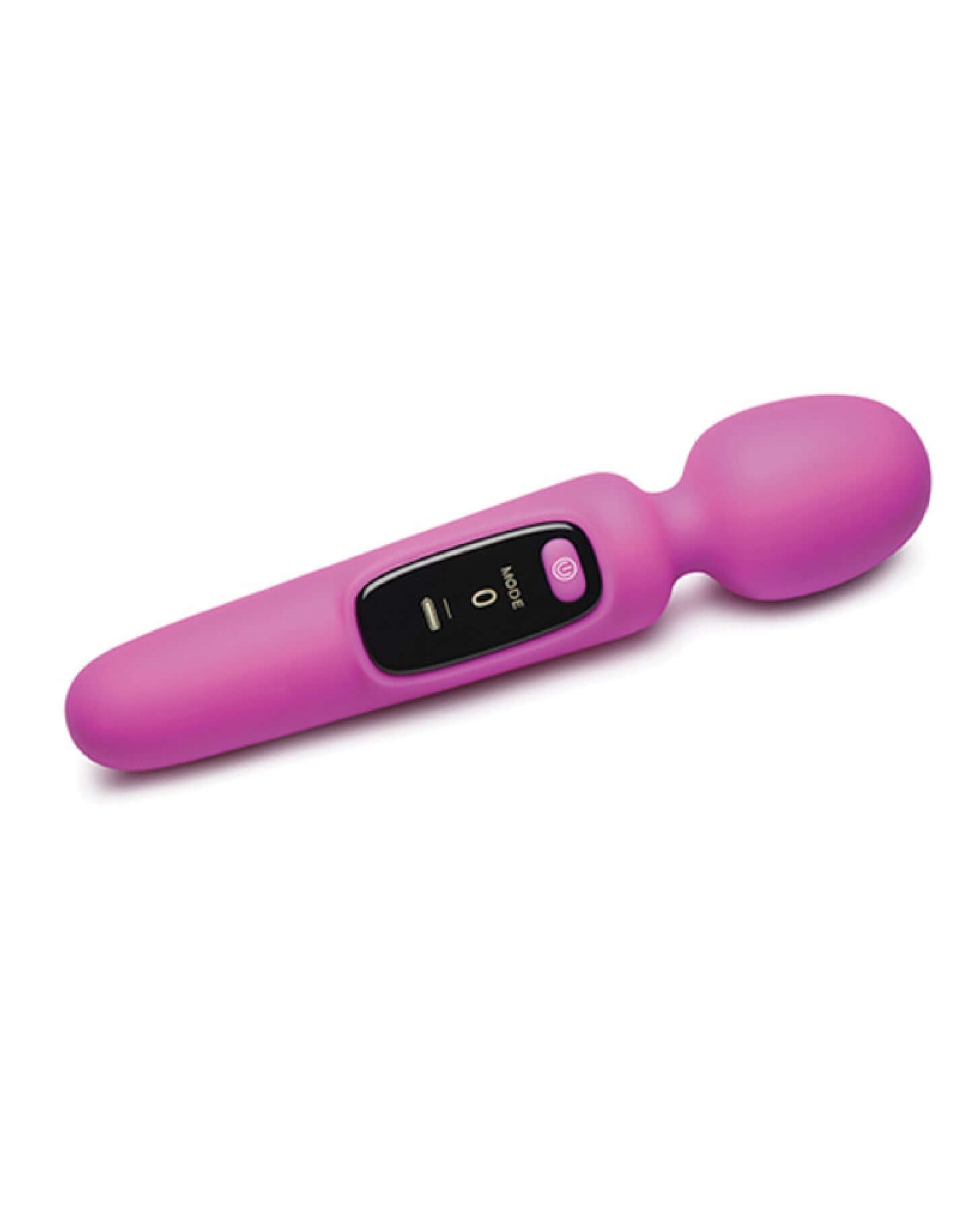 Purple Bang Digital Silicone Wand with powerful vibration, 3 speeds, 7 patterns, waterproof design, and digital screen display.