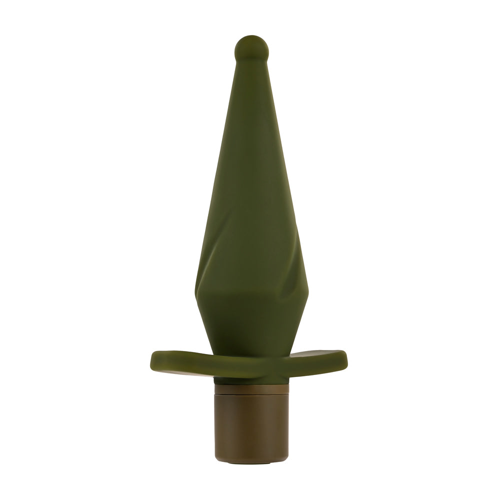 Selopa The Private Rechargeable Silicone Anal Plug Green with tapered design for comfortable insertion and targeted stimulation.