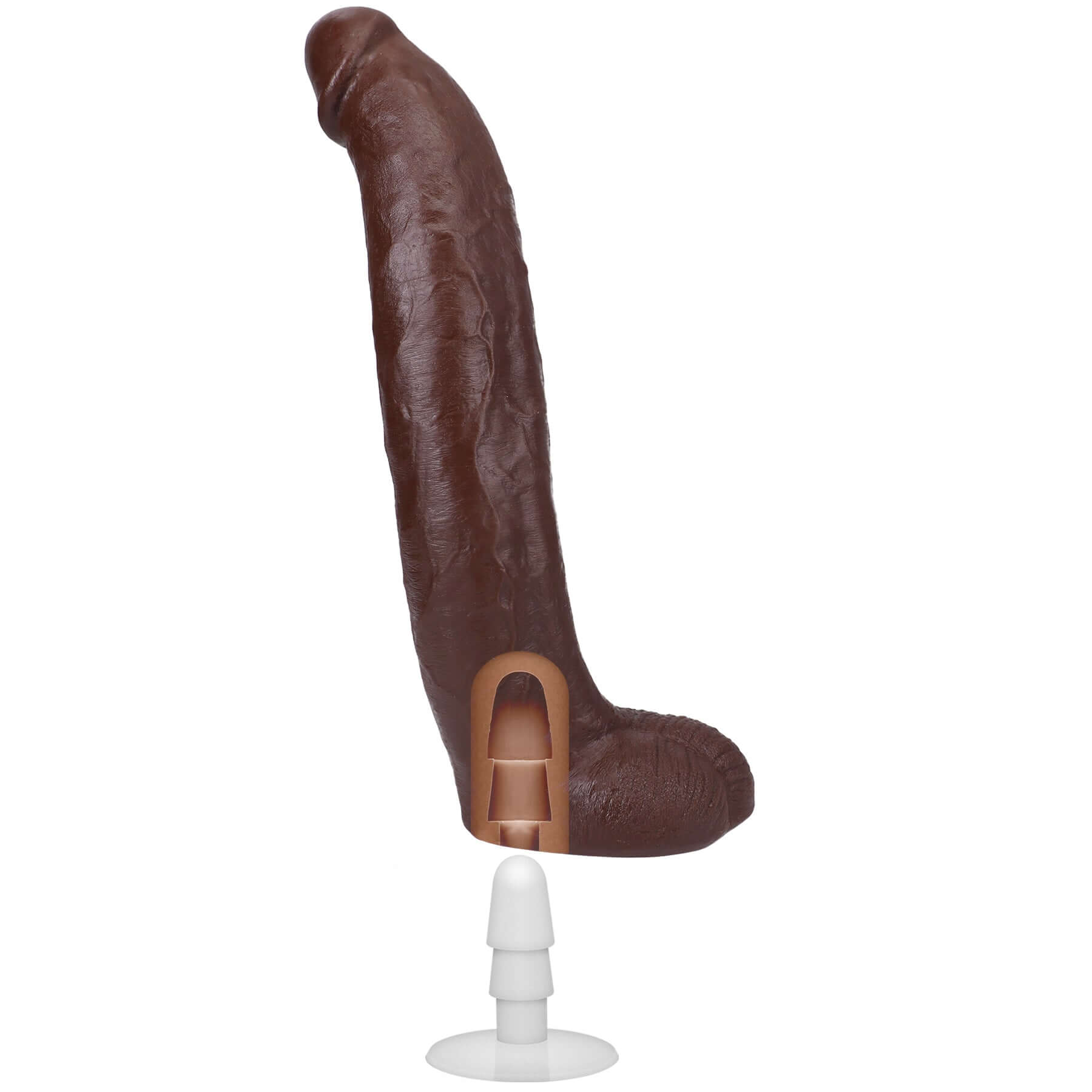 Signature Cocks Brickzilla 13 Inch Ultraskyn Cock Chocolate realistic lifelike replica with dual-density design.