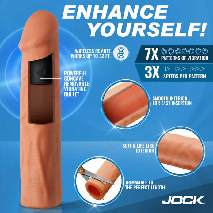 Jock Vibrating Penis Extension with Remote - Medium-1