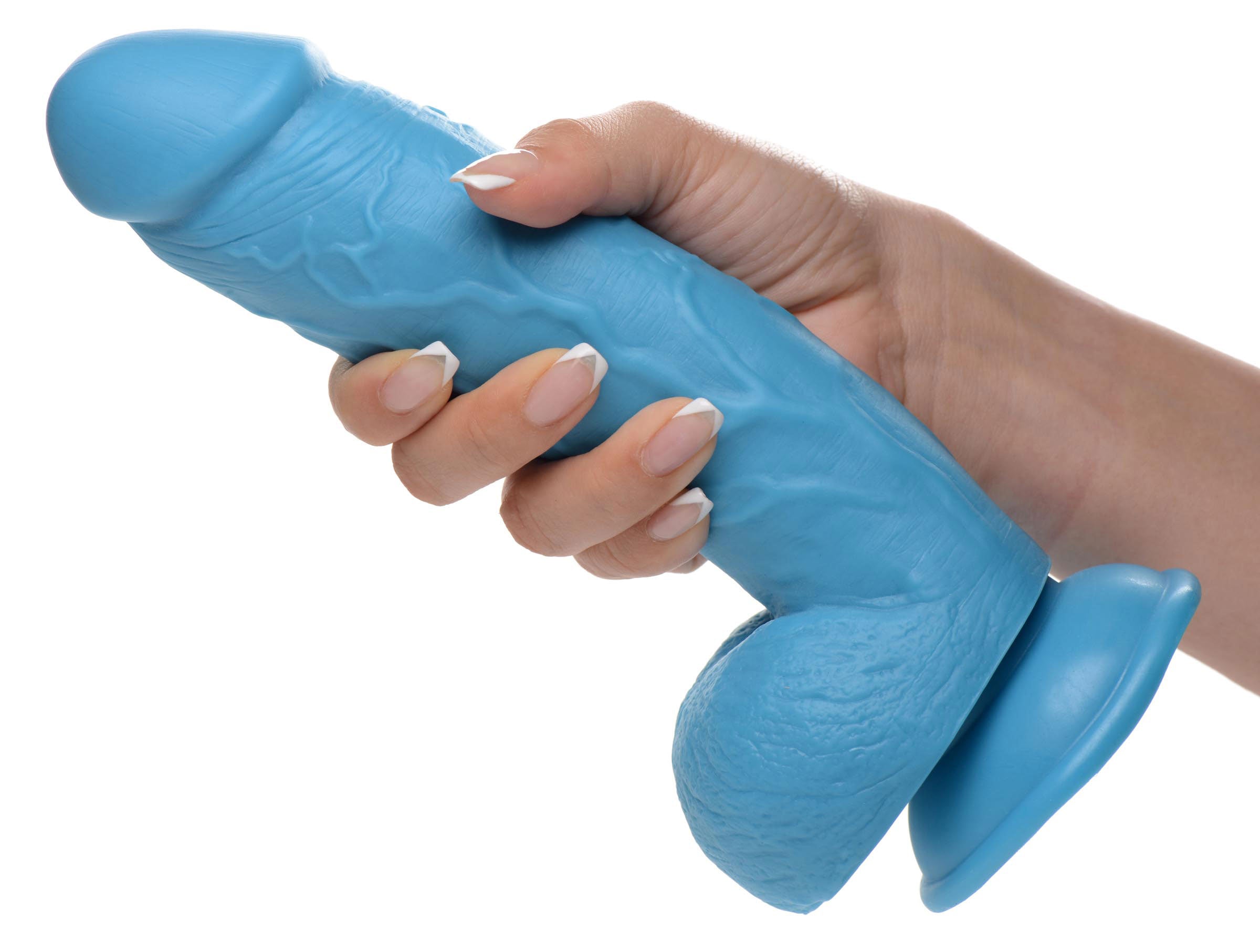 Pop Pecker 8.25 Inch Dildo With Balls - Blue-2