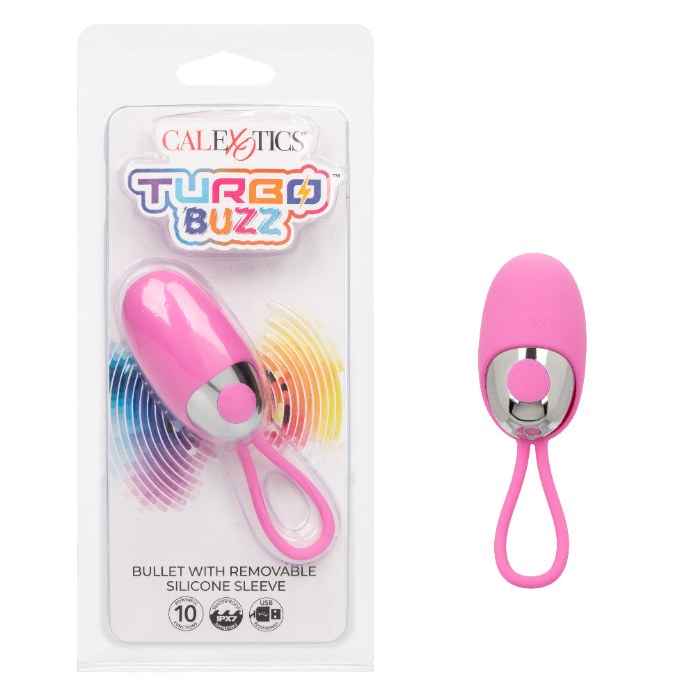Turbo Buzz Bullet With Removable Silicone Sleeve - Pink-0