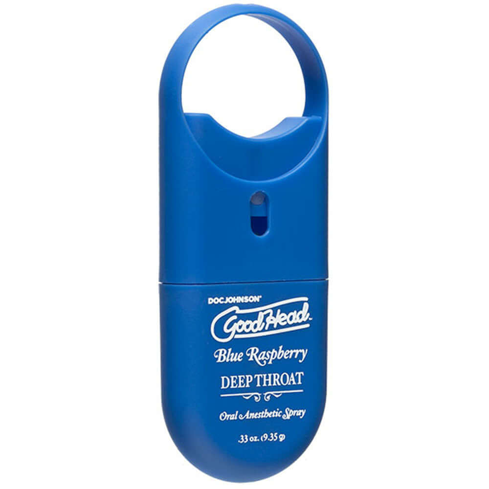 Goodhead Deep Throat Spray to Go Blue Raspberry 0.33 Oz compact flavored spray for oral use.