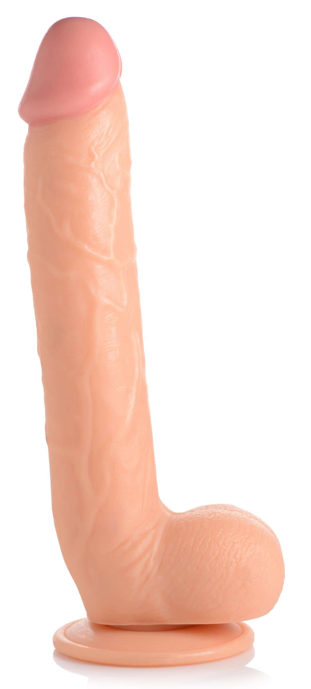Long Logan 10 Inch Dildo With Balls Master Cock Light in realistic design for maximum pleasure.
