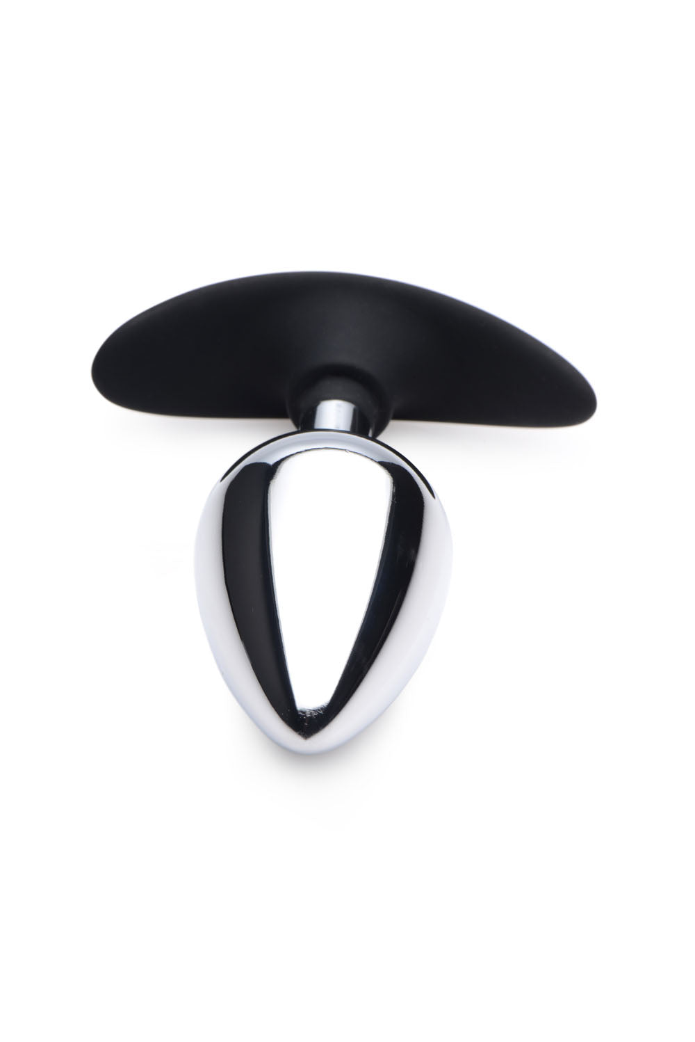 Dark Invader Metal and Silicone Anal Plug Large top view showcasing its sleek design and premium materials.