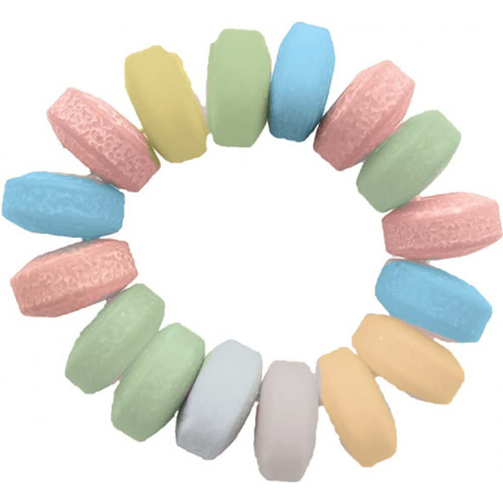 Colorful Candy Love Ring 3 Pack showcasing multi-flavored edible rings in a playful design.