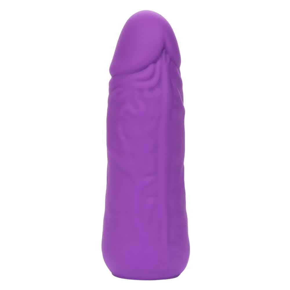 Compact purple Mini Vibrating Studs Dildo, 4.25 inches, with realistic design and powerful vibrations for intense pleasure.