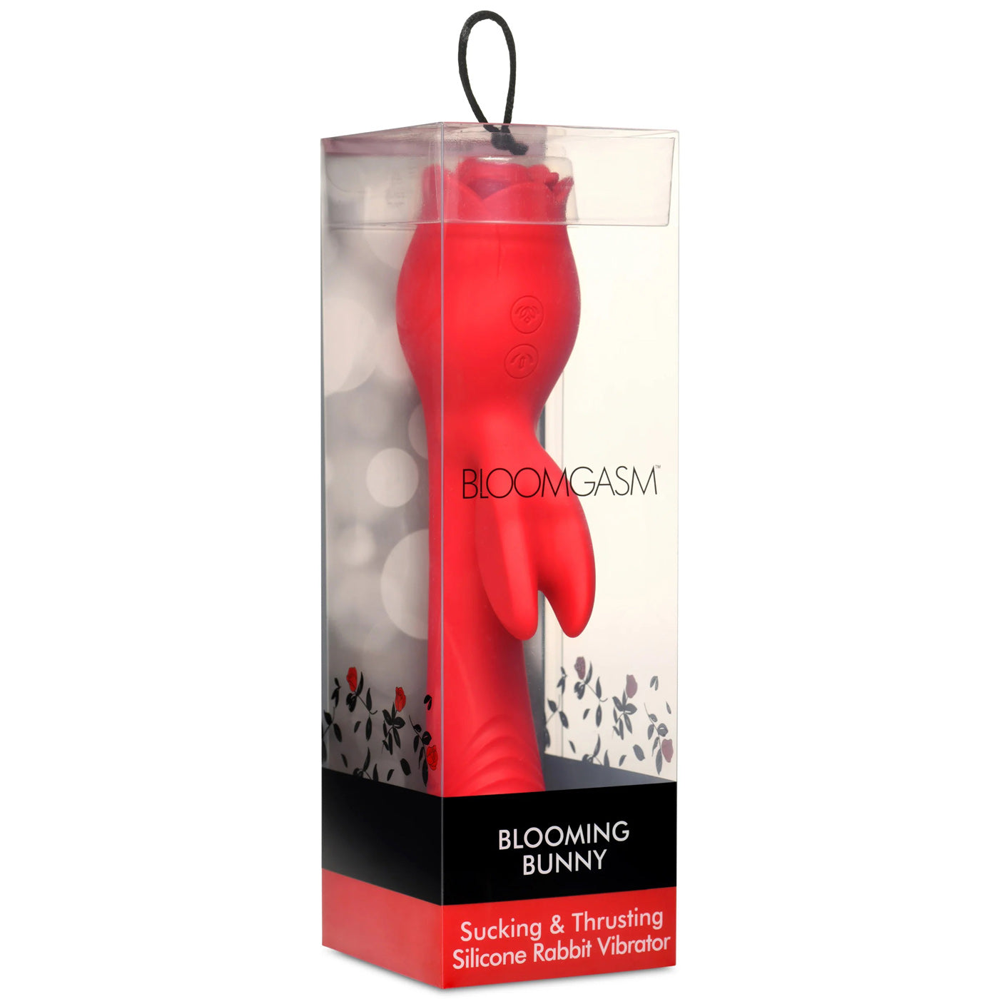 Blooming Bunny Sucking and Thrusting Silicone  Rabbit Vibrator - Red-0