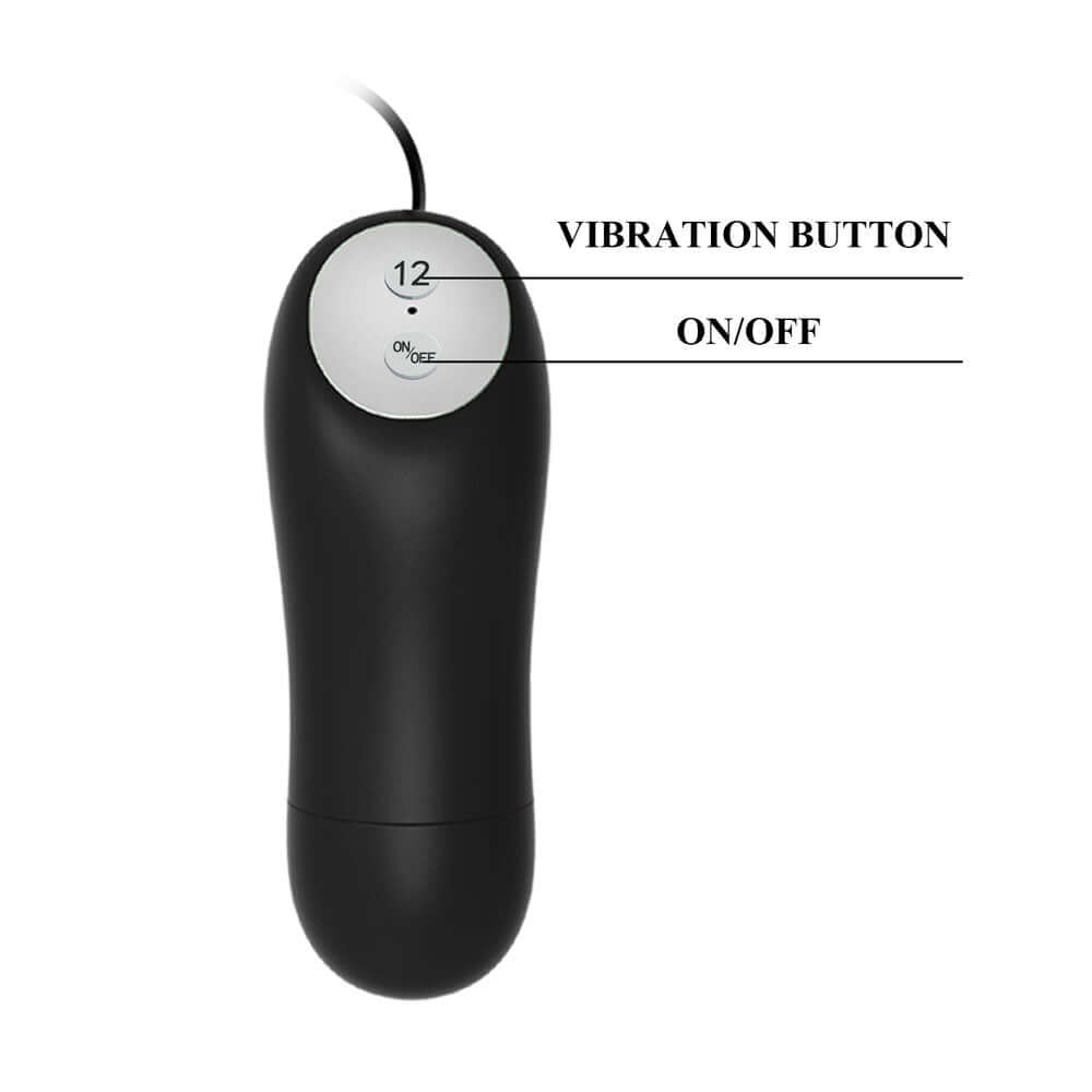 Pretty Love Special Anal Stimulator Black control handle with vibration button and power switch.