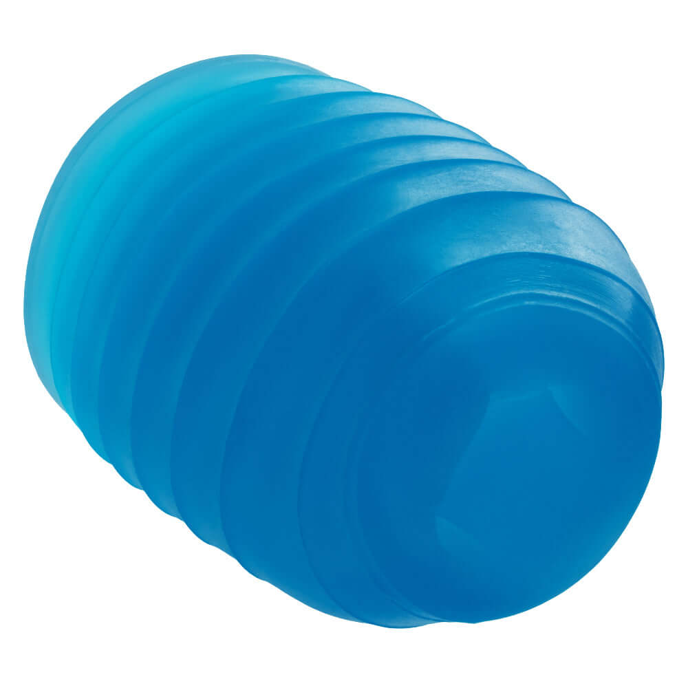 Blue Pop Sock Ribbed Masturbation Sleeve - Versatile and Reversible Stroker for Enhanced Pleasure