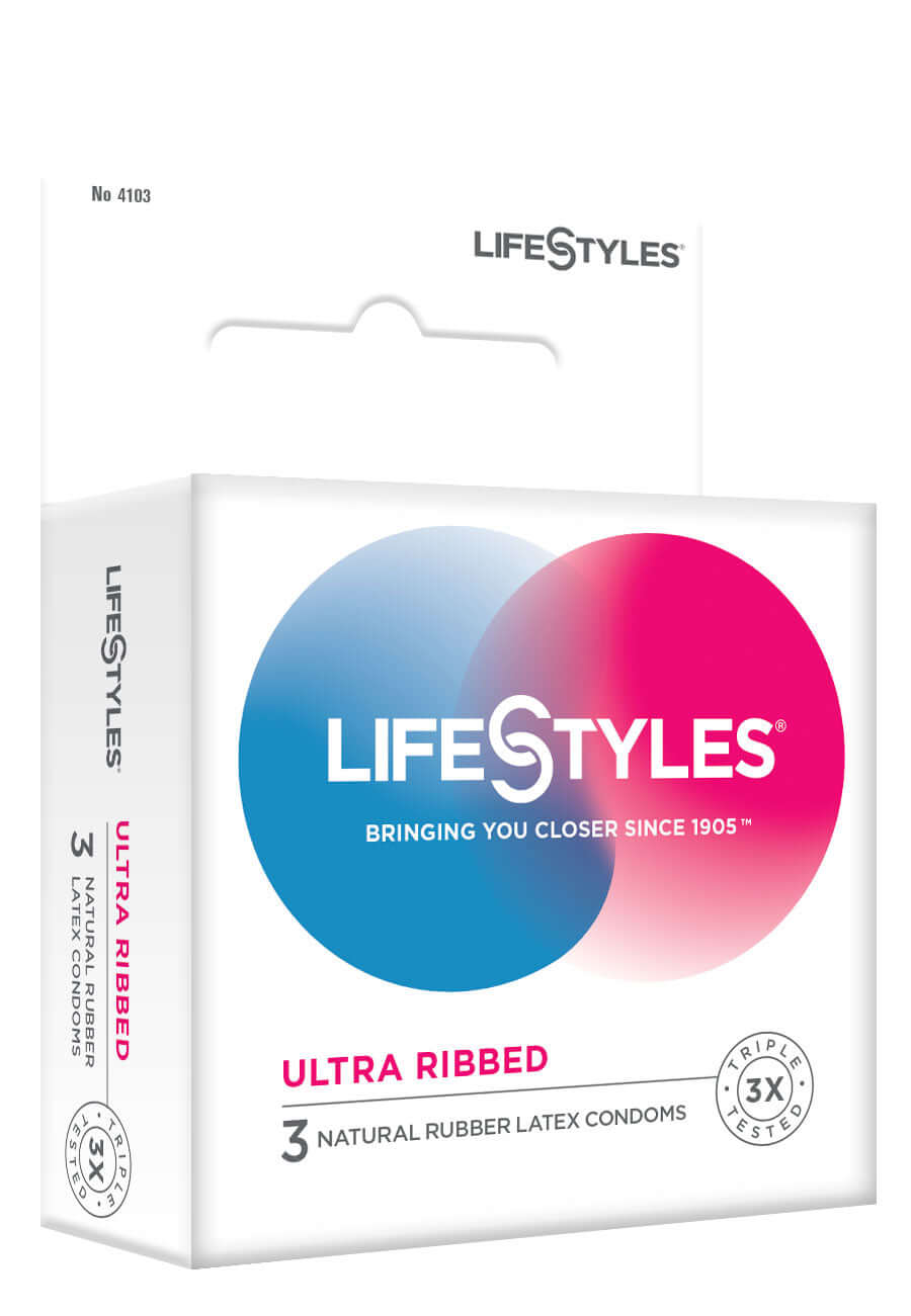 Lifestyles Pleasure Ribbed Condoms - 3 Pack-0