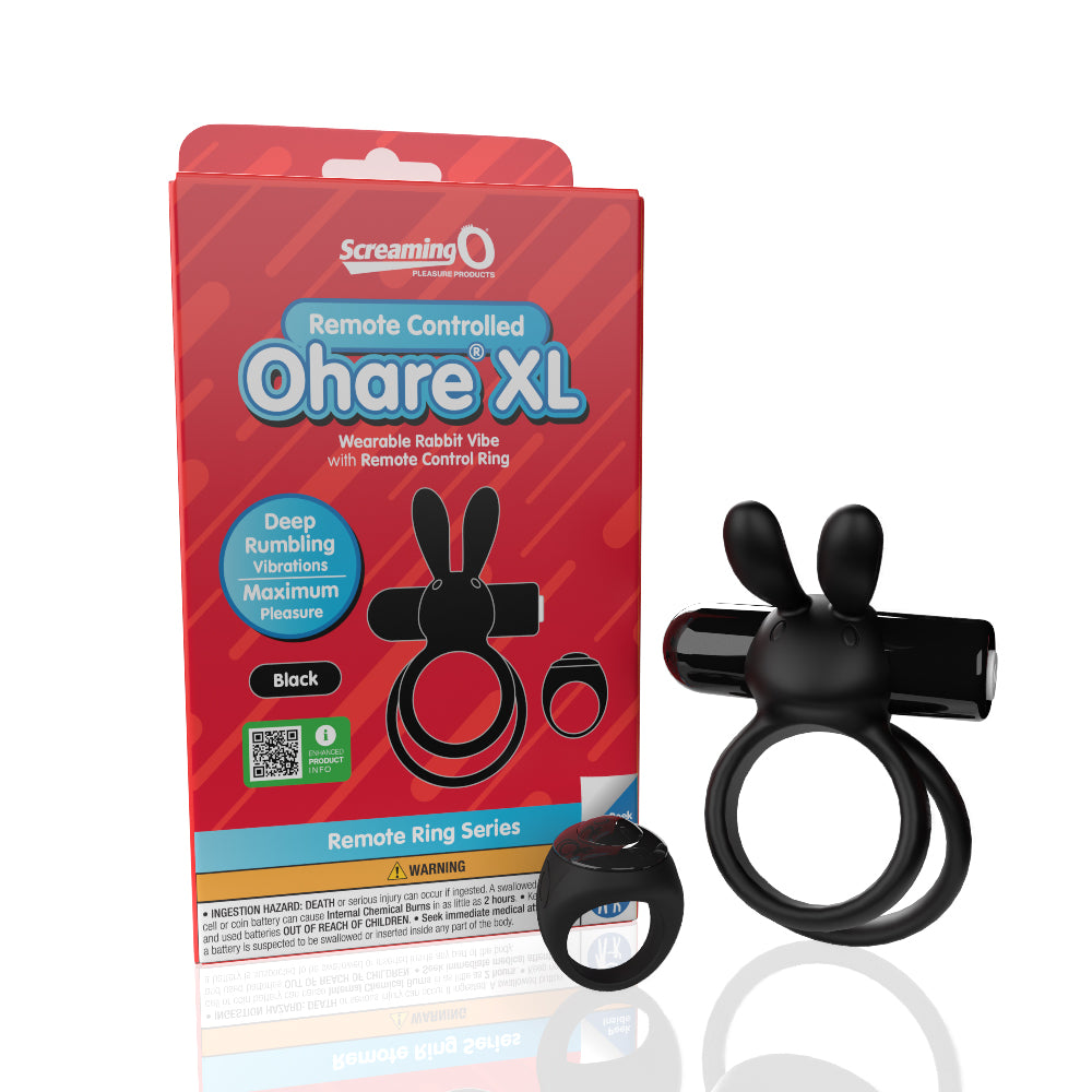 Screaming O Remote Controlled Ohare XL Vibrating  Ring - Black-3