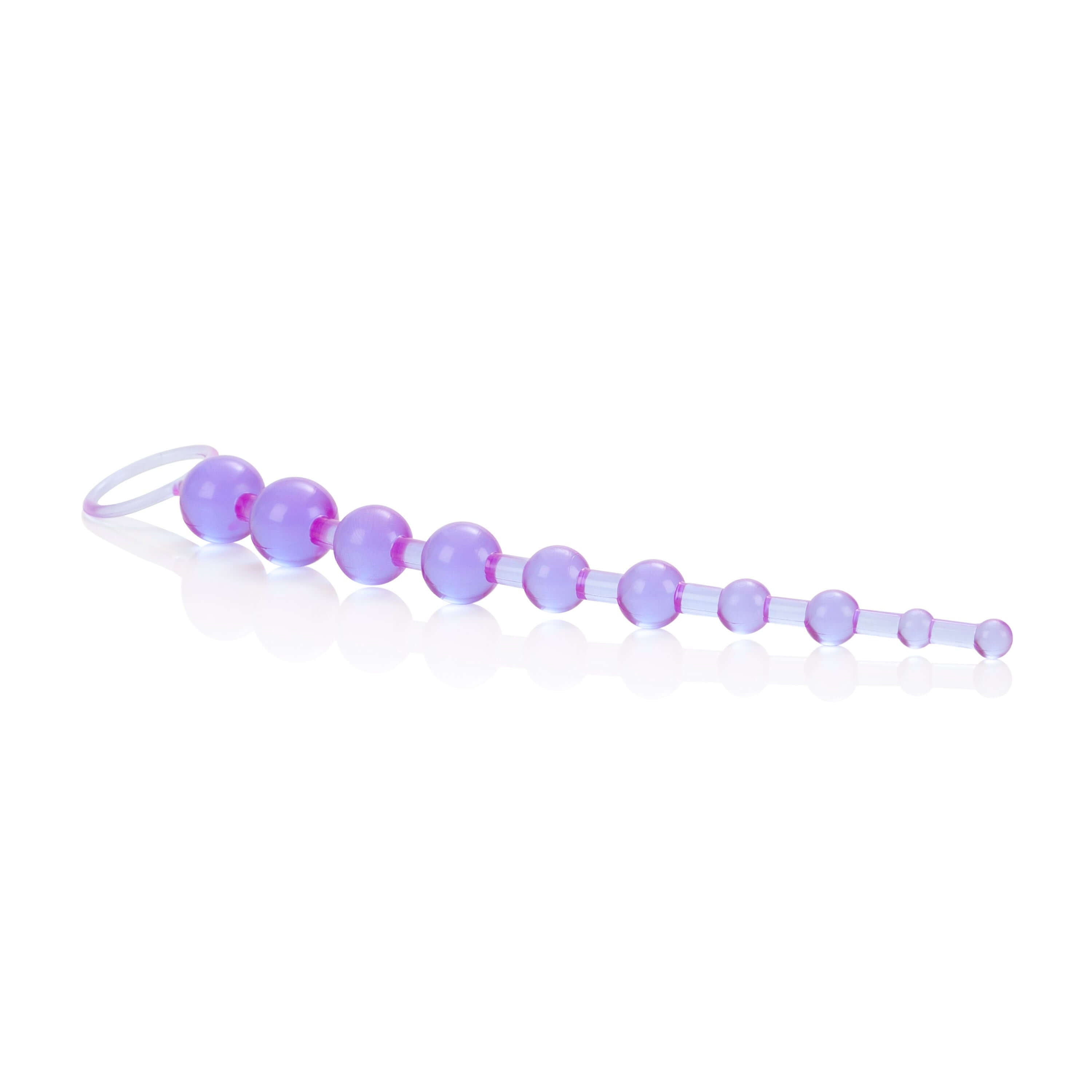 X-10 Anal Beads Graduated Purple with ten progressively sized beads for comfortable anal exploration.