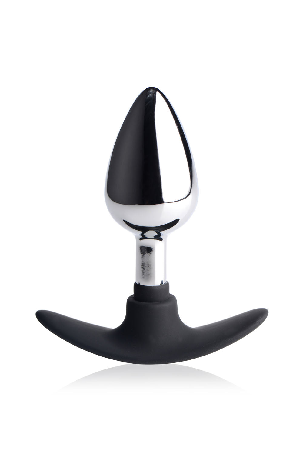 Dark Invader Metal and Silicone Anal Plug Medium showcasing its sleek design and comfortable silicone base.
