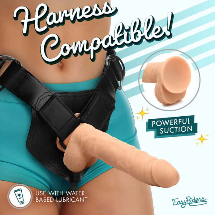 Easy Riders 7&quot; Silicone Dildo With Balls - Light-4