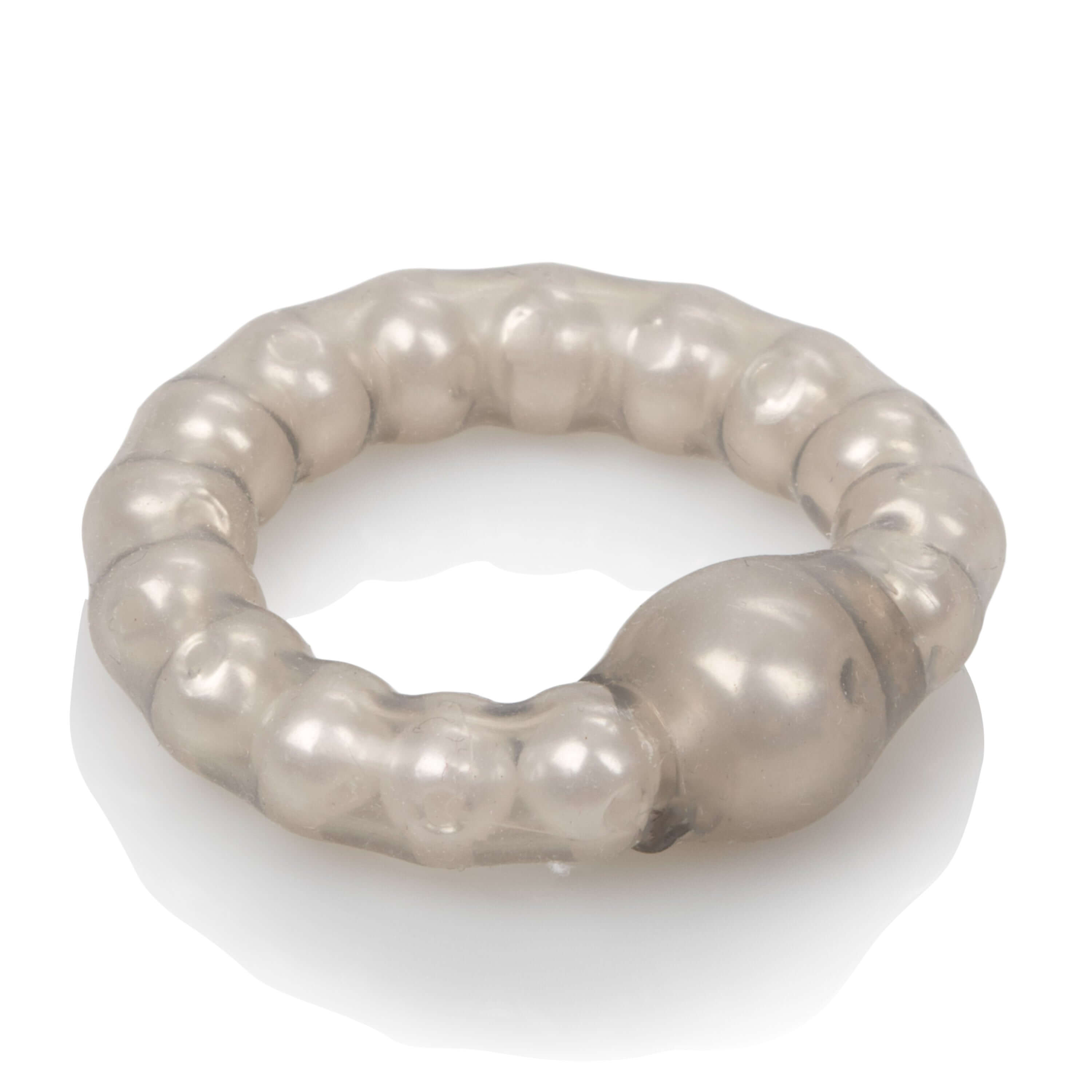 Pearl Beaded Prolong Ring Smoke, a stretchable erection enhancer with stimulating pearl beads for enhanced pleasure.