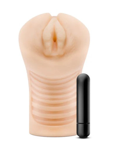 Enlust Georgia Male Masturbator With Bullet Vibrator Beige, premium textured design with vibrating bullet.