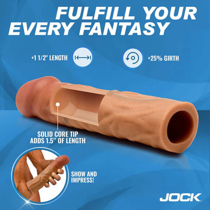 Jock 1.5" Silicone Penis Extension Sleeve - Medium-2