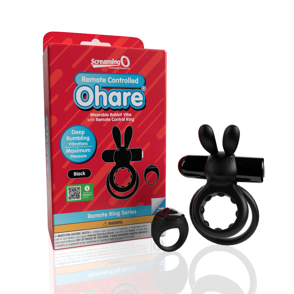 Screaming O Remote Controlled Ohare Vibrating Ring - Black-3