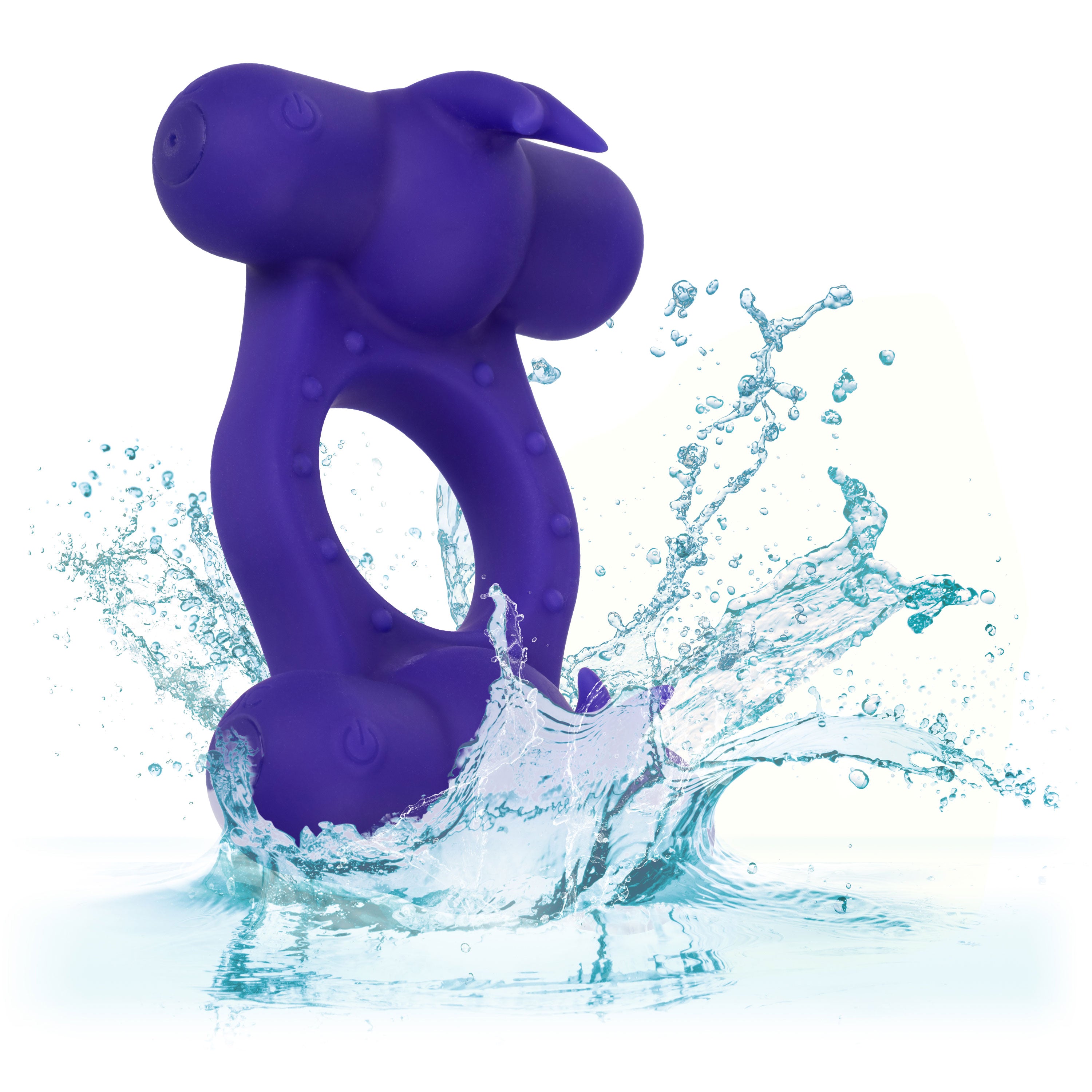 Silicone Rechargeable Triple Orgasm Enhancer - Purple-7