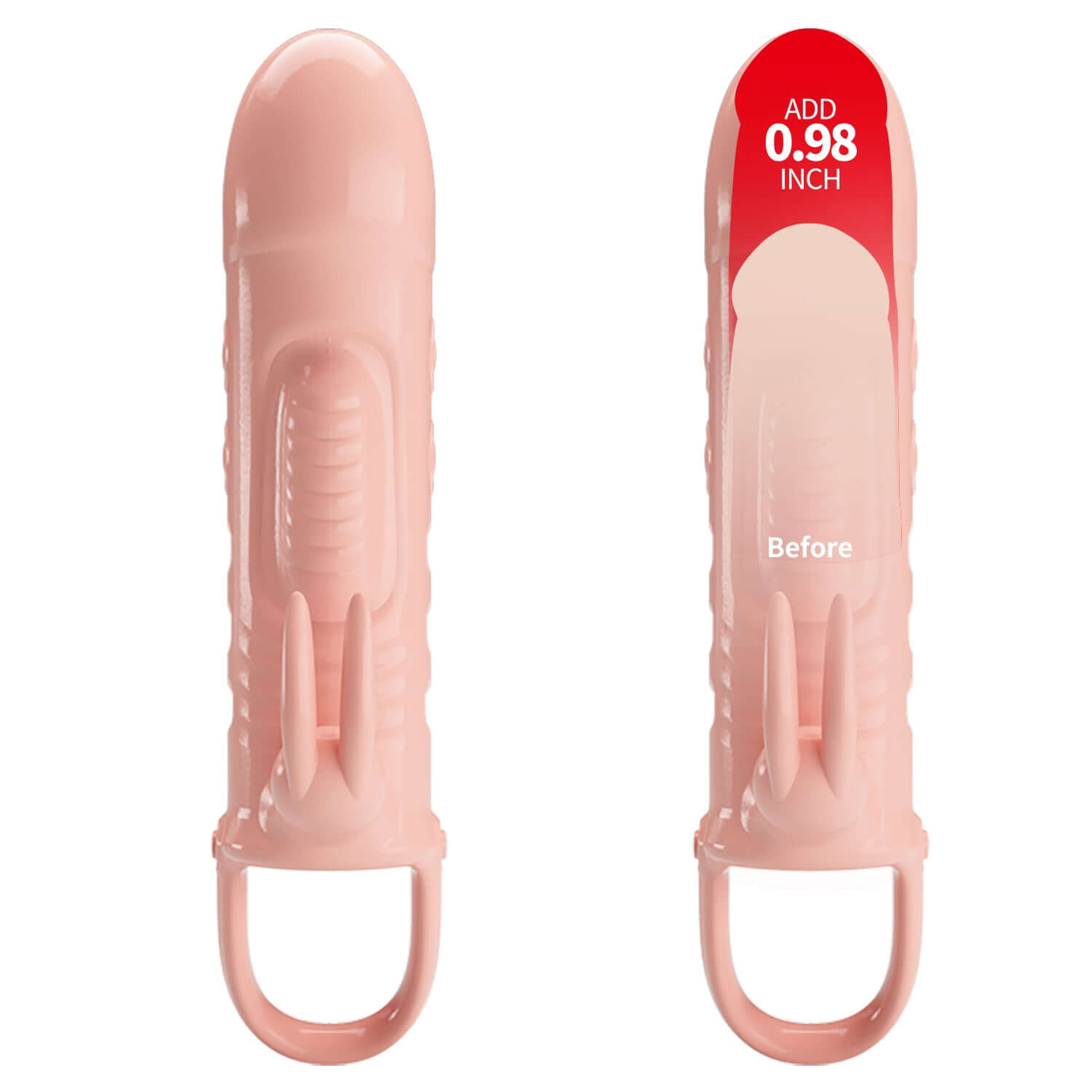 Pretty Love Penis Sleeve Sloane Flesh, a versatile vibrating cock sleeve for enhanced stimulation and added length.