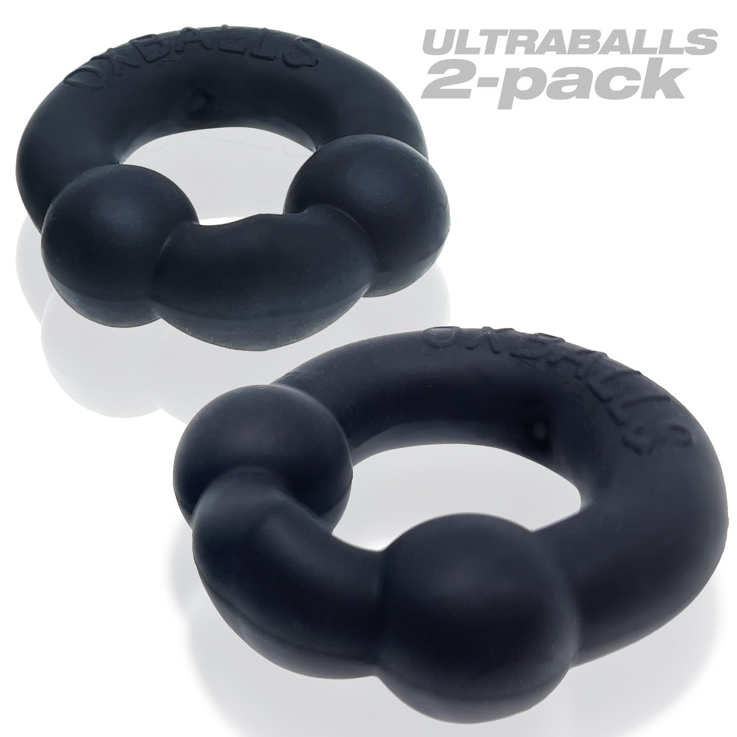 Ultraballs 2- Piece Cockring Set - Night Black-1