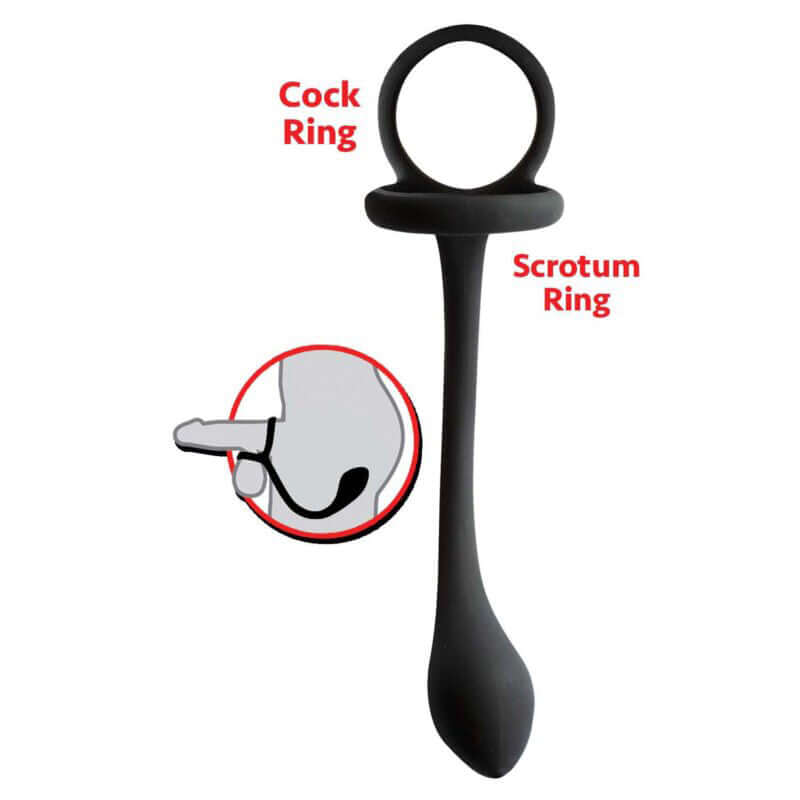 My Cockring Cring With Buttplug - Black-3