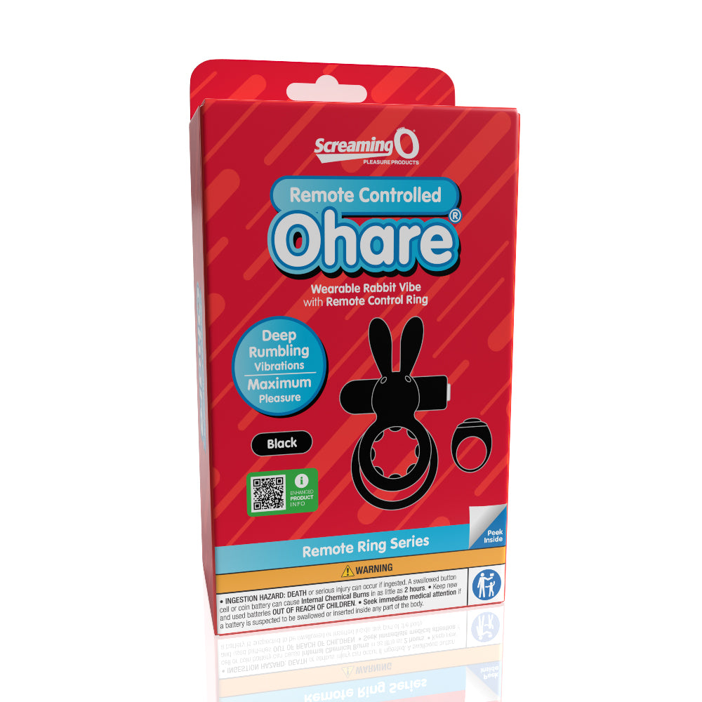Screaming O Remote Controlled Ohare Vibrating Ring - Black-2