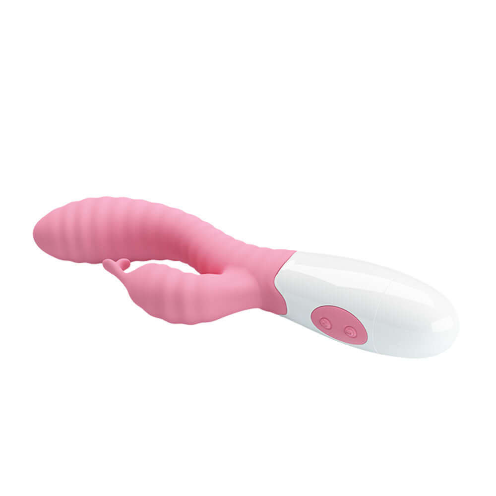 Pretty Love Hyman G-Spot Vibrator Pink, a sleek curved toy for targeted G-spot stimulation.