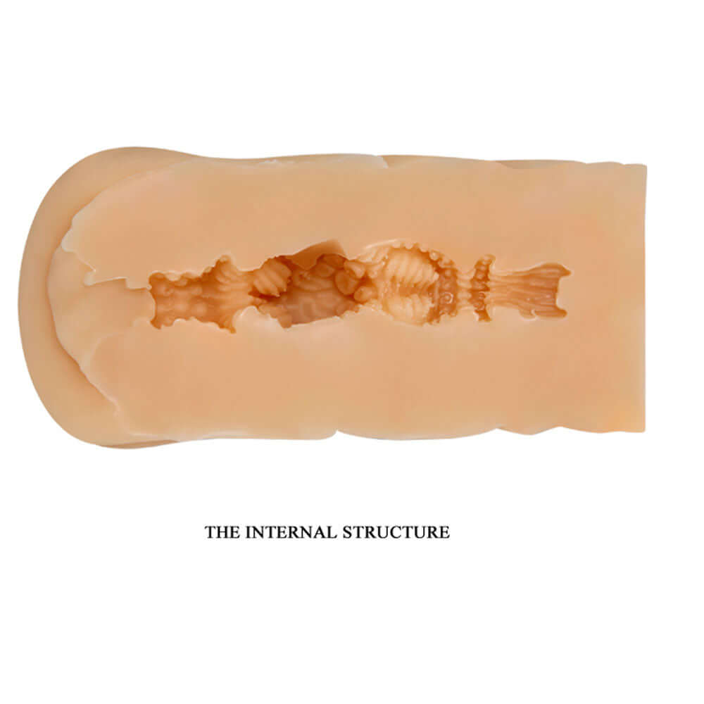 The internal structure of the Crazy Bull Pocket Masturbator Louise showing realistic details for enhanced pleasure.