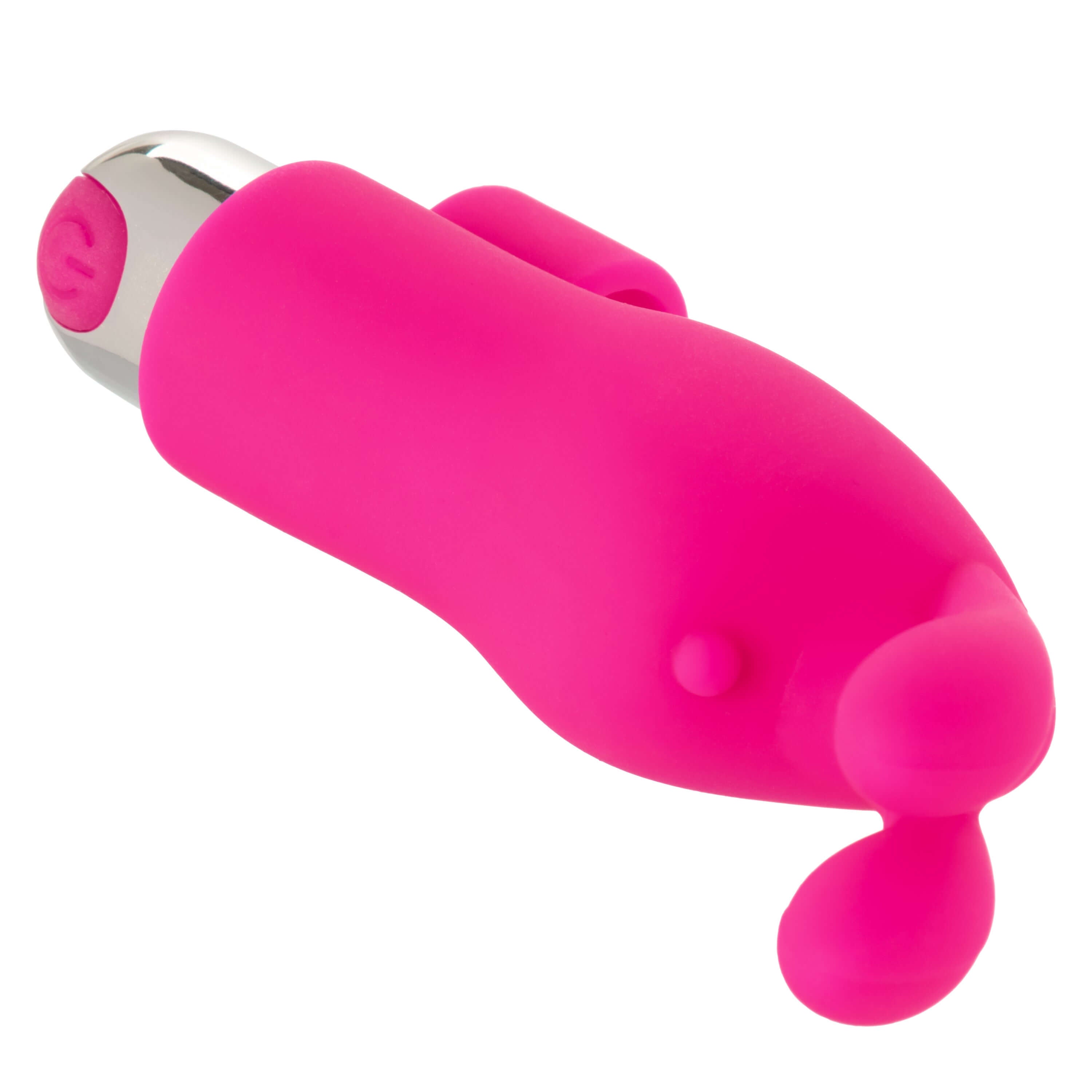 Intimate Play Rechargeable Finger Bunny, a vibrant pink finger massager with bunny ears and multiple vibration settings.