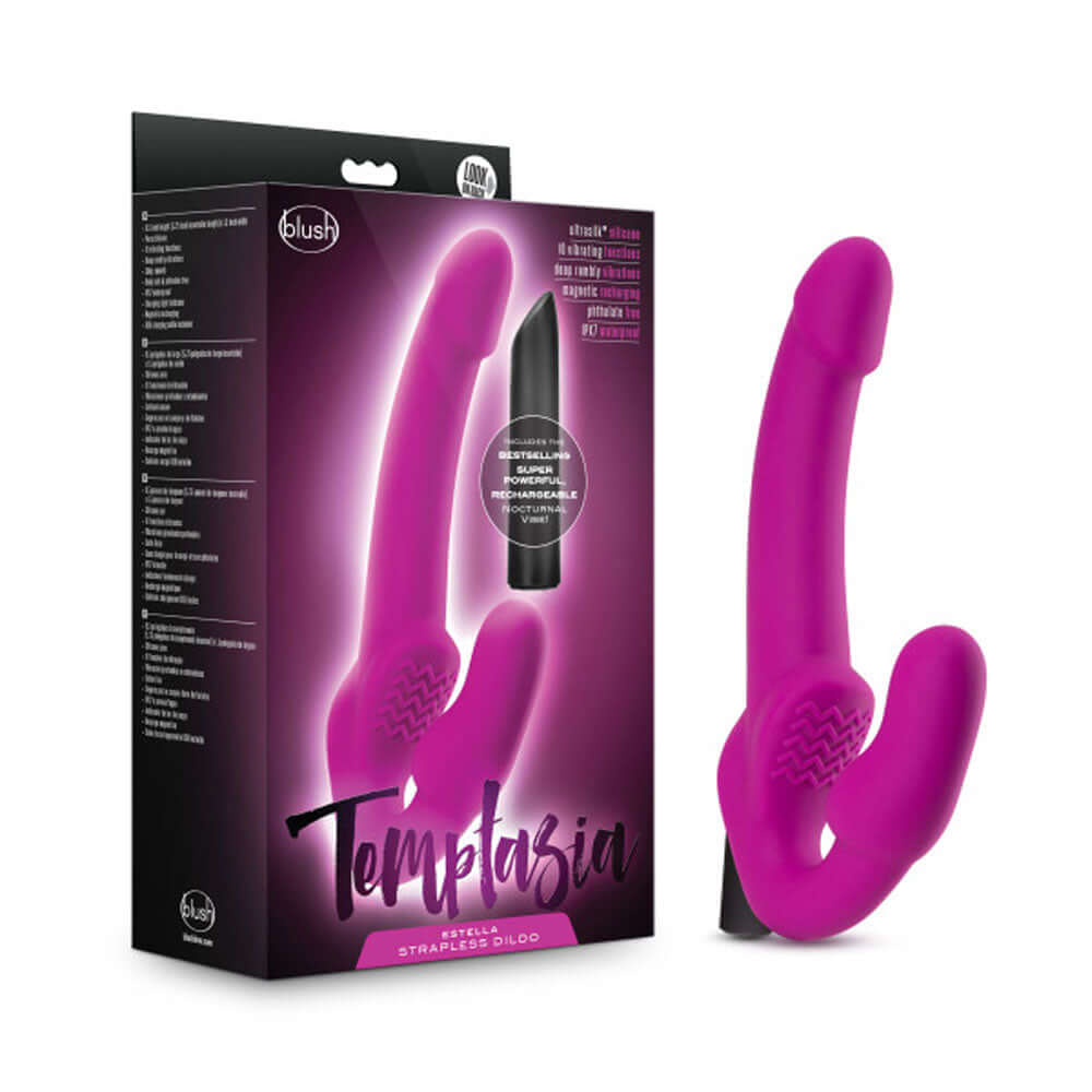 Temptasia - Estella - Strapless Silicone Dildo - Pink-8