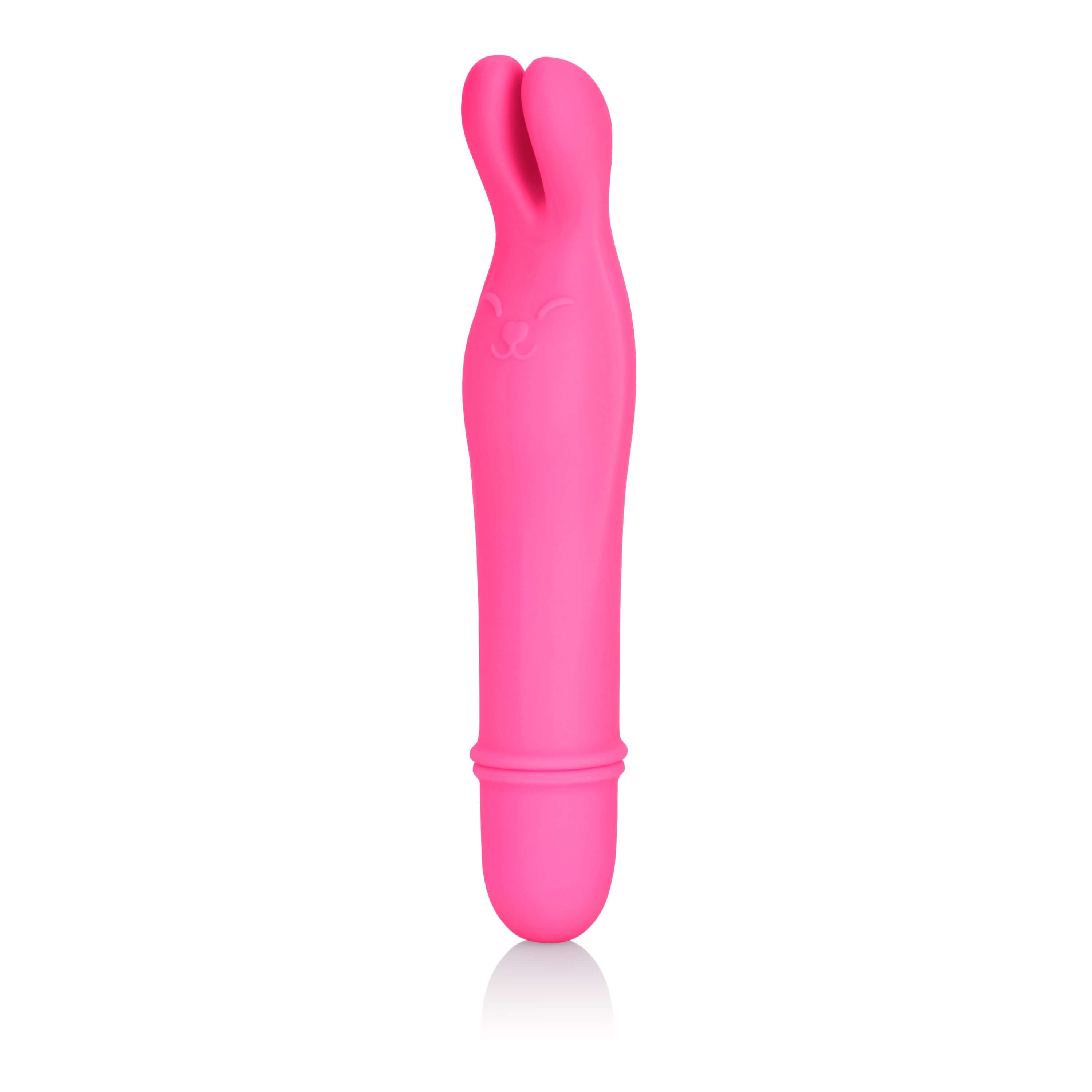 Shanes World Bedtime Bunny Vibrator Pink on a white background showcasing its compact and playful design.