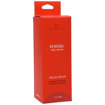Power Plus Delay Creme for Men 2 Oz Boxed, red packaging, designed for enhancing performance and satisfaction.