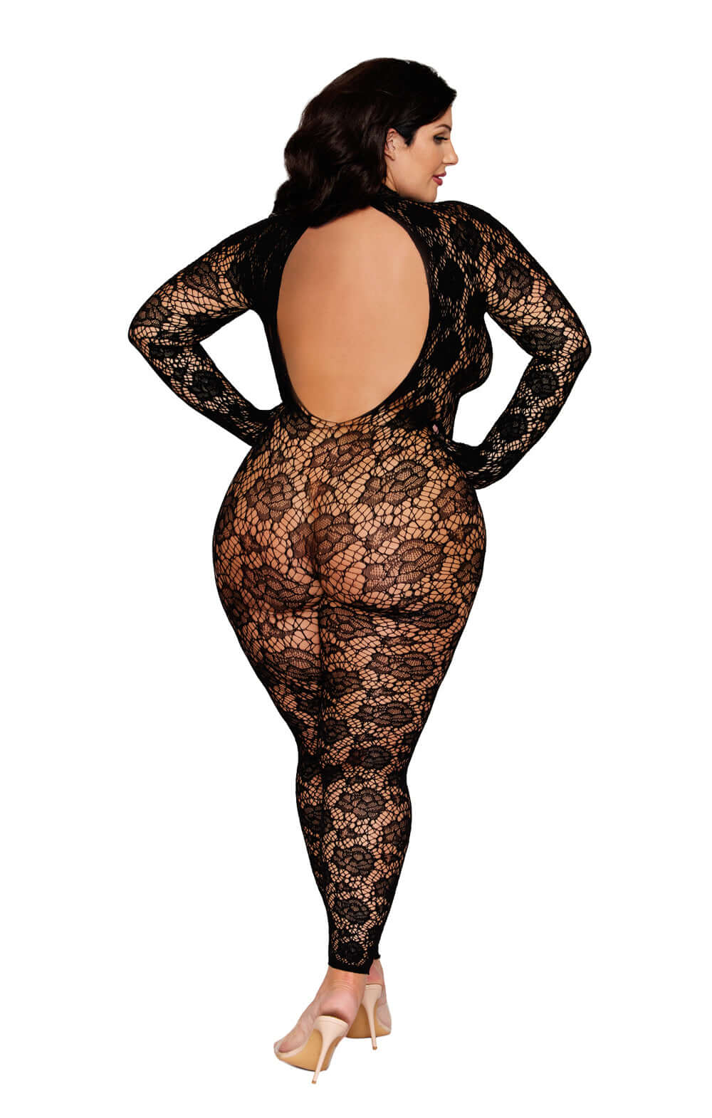 Gloved Bodystocking Dmnd - Queen Size - Black-1