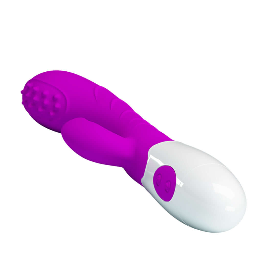 Pretty Love Rabbit Vibrator Arthur in vibrant pink and white, designed for layered stimulation and comfort.