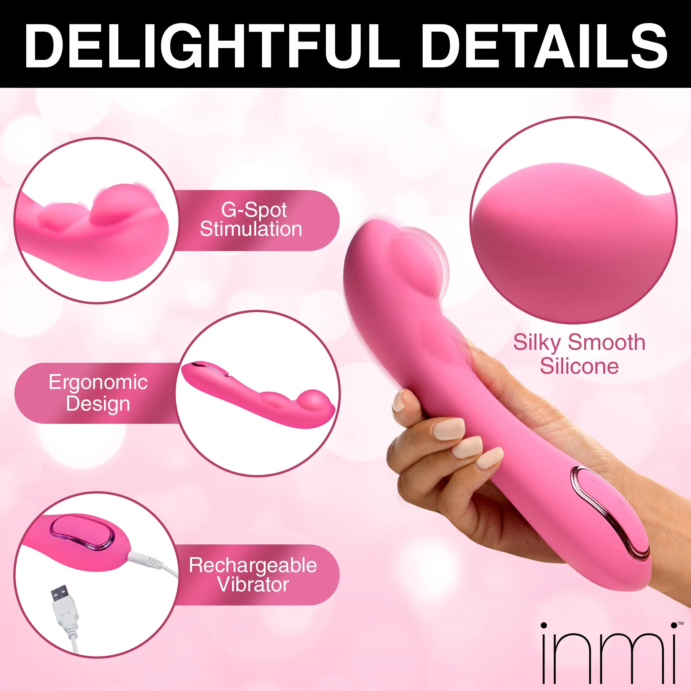 Extreme-G Inflating G-Spot Silicone Vibrator -  Pink-2