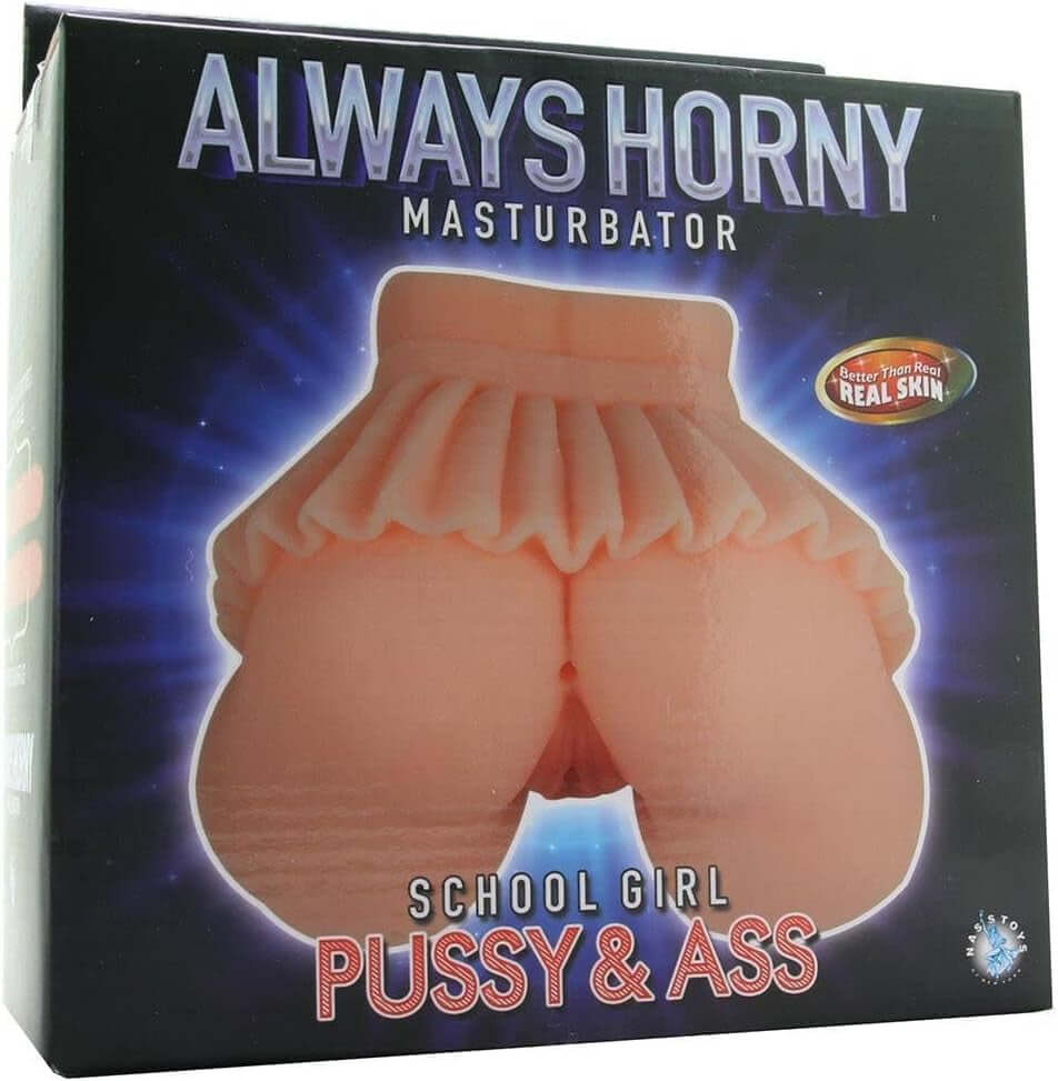 Always Horny Masturbator School Girl Pussy & Ass White attractive packaging showcasing realistic design and textures.