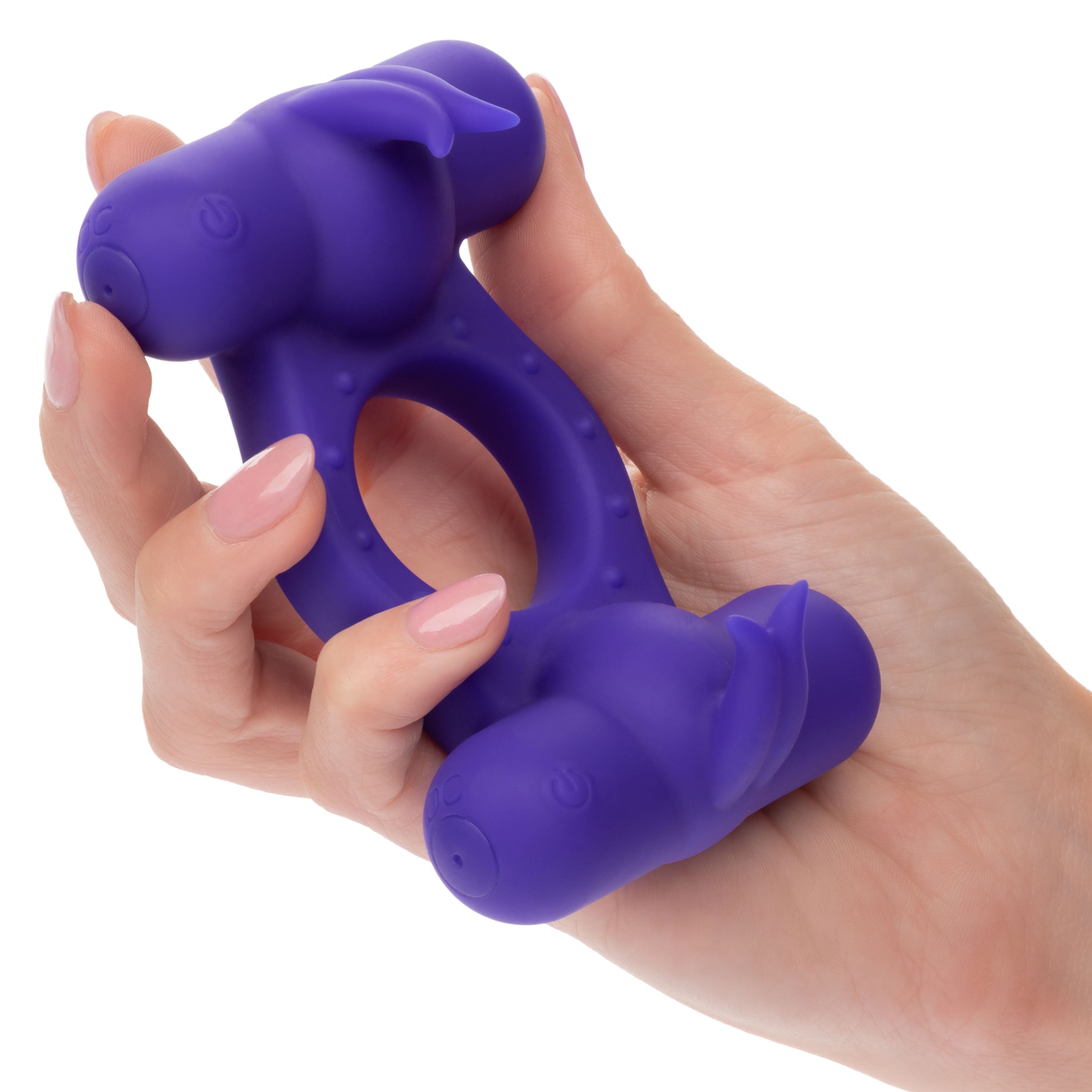 Silicone Rechargeable Triple Orgasm Enhancer - Purple-6