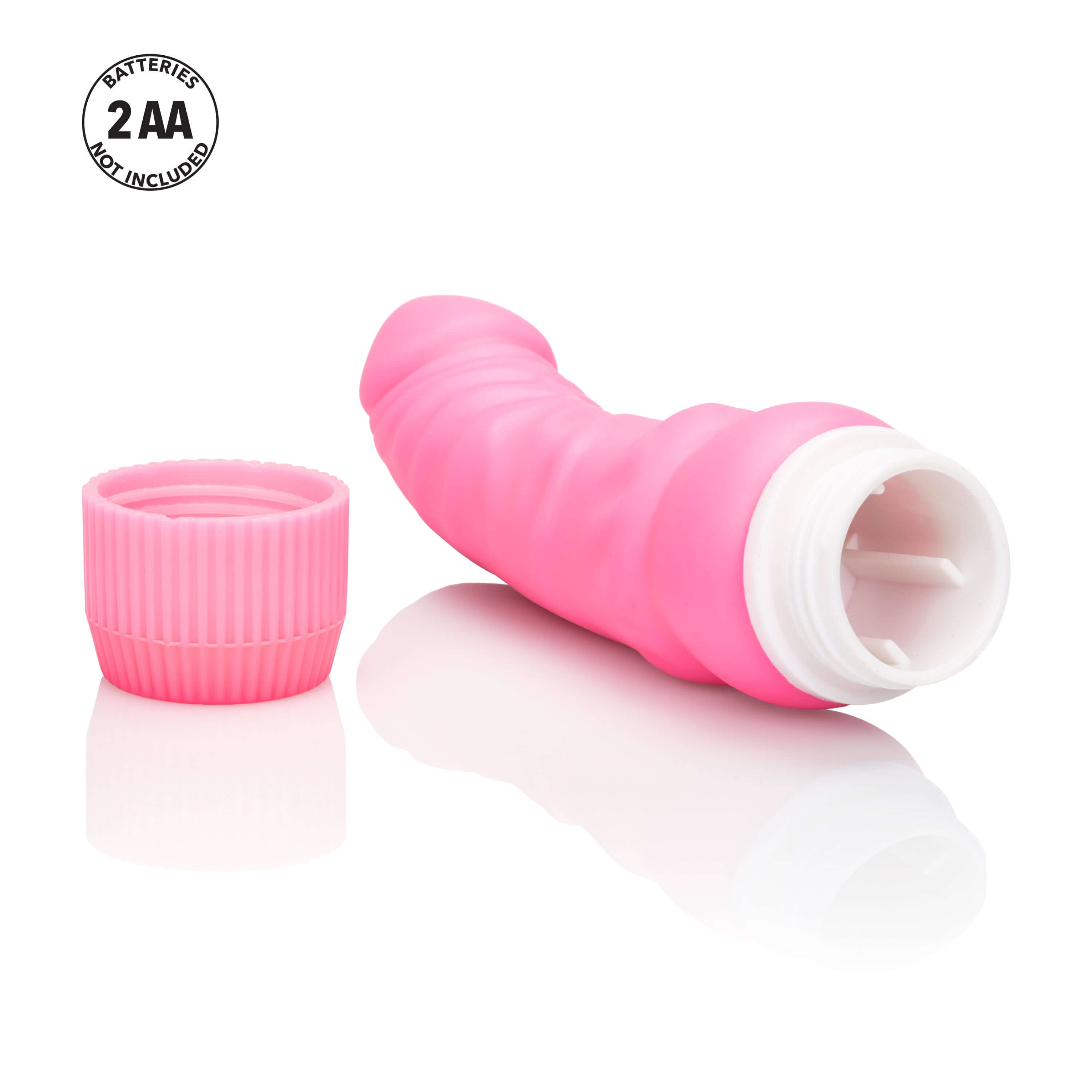 Spellbound Curved Jack Vibrator Pink with removable cap, showcasing its plush texture and studded details.