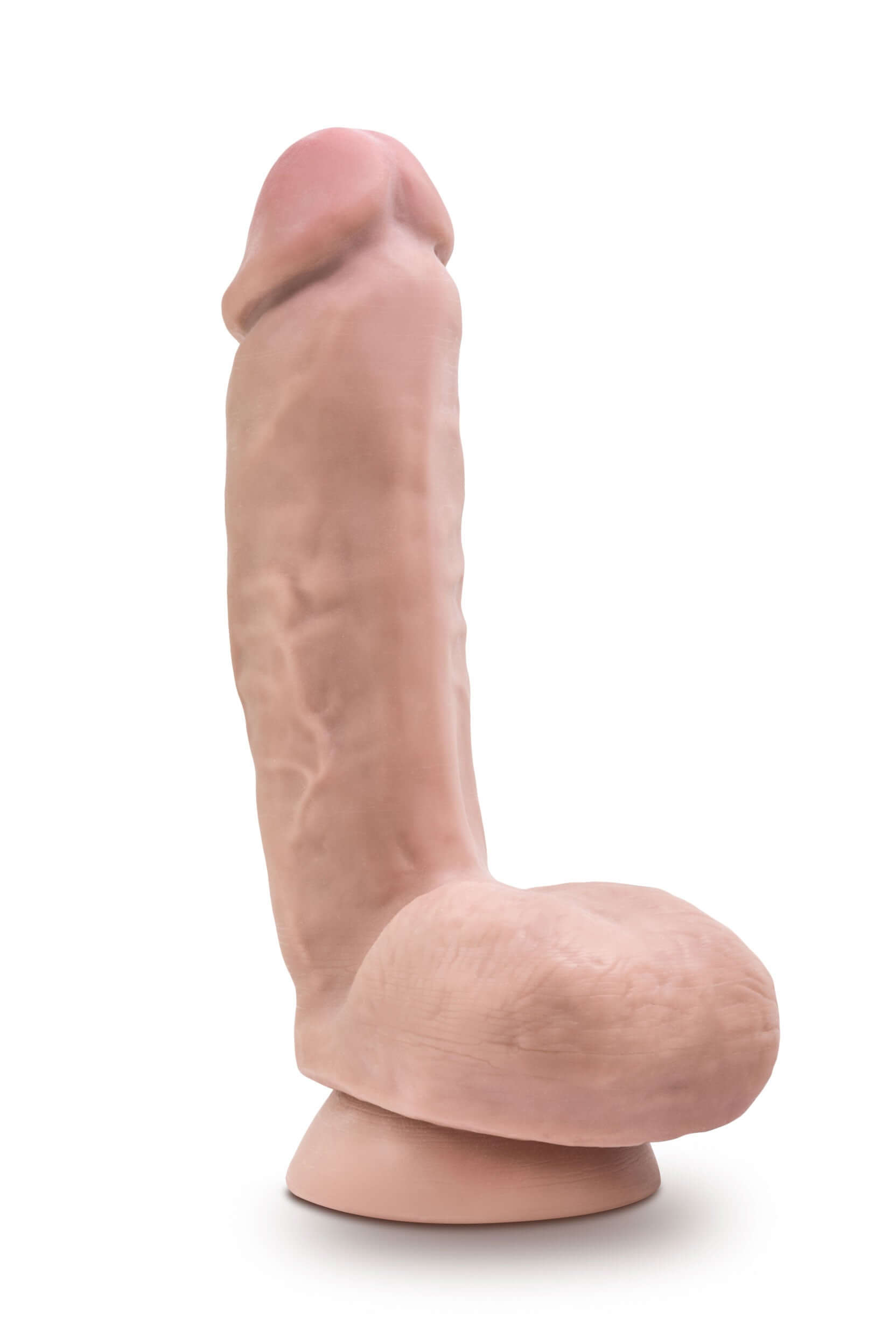Dr. Skin Plus - 8 Inch Thick Poseable Dildo With Squeezable Balls - Vanilla-6