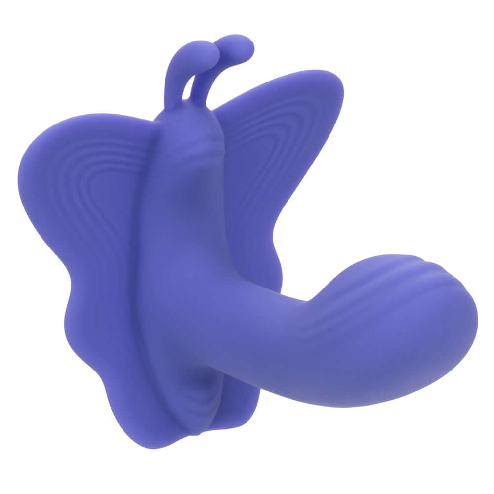 Calexotics Connect Venus Butterfly Periwinkle dual motor stimulator for full coverage stimulation in butterfly shape