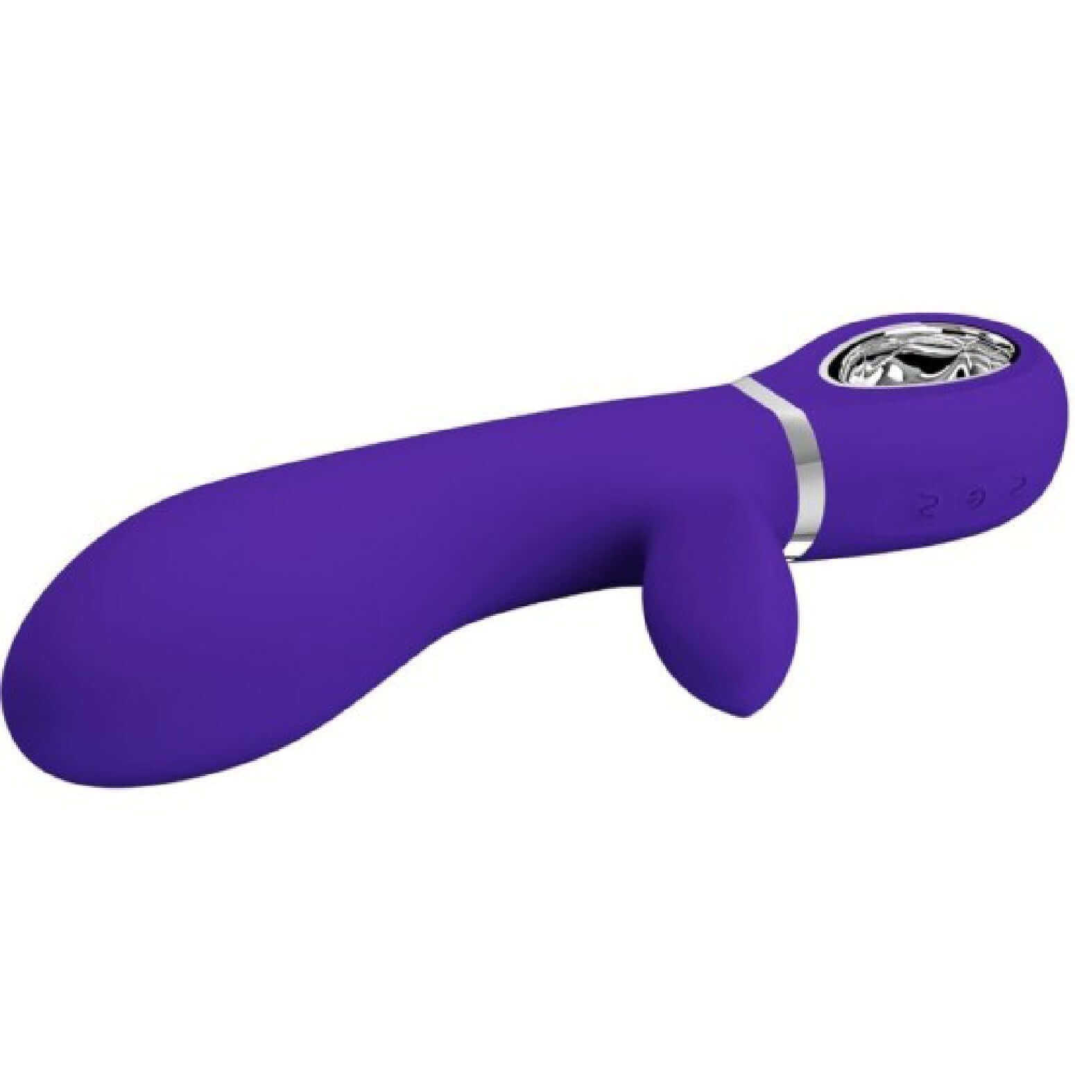 Thomas Super Soft Silicone Rabbit Vibrator in Purple with 7 Vibration Settings for G-Spot and Clitoral Stimulation