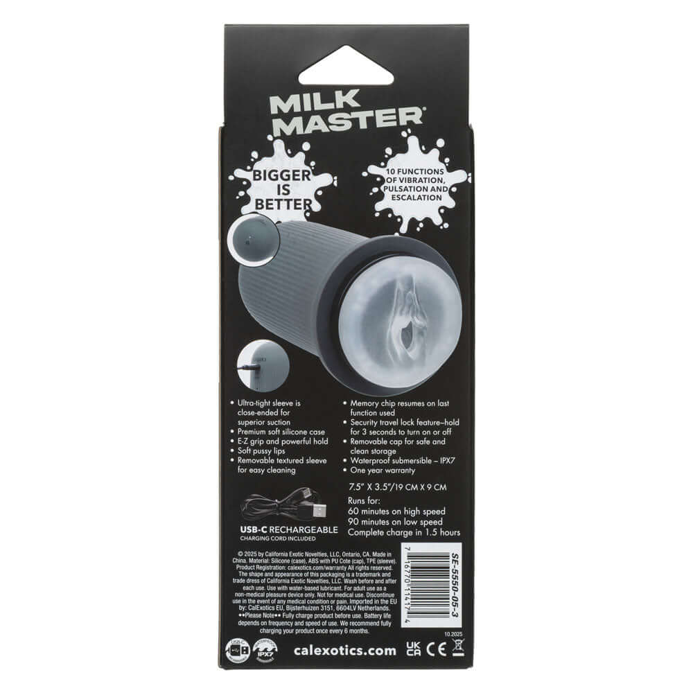 Milk Master Grip-N-Stroke Pussy - Grey-0
