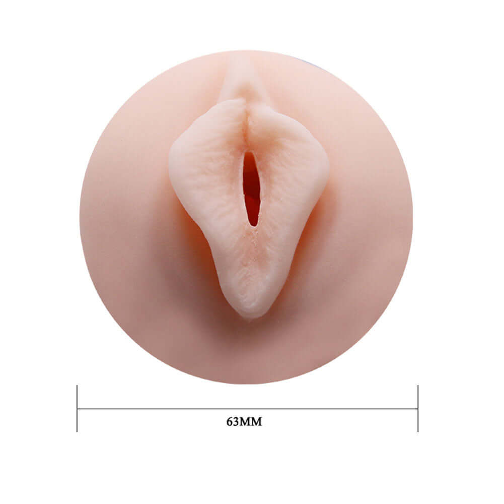 Close-up view of Crazy Bull Realistic Anime Girl 3D Vagina Stroker showing intricate design and 63MM diameter.
