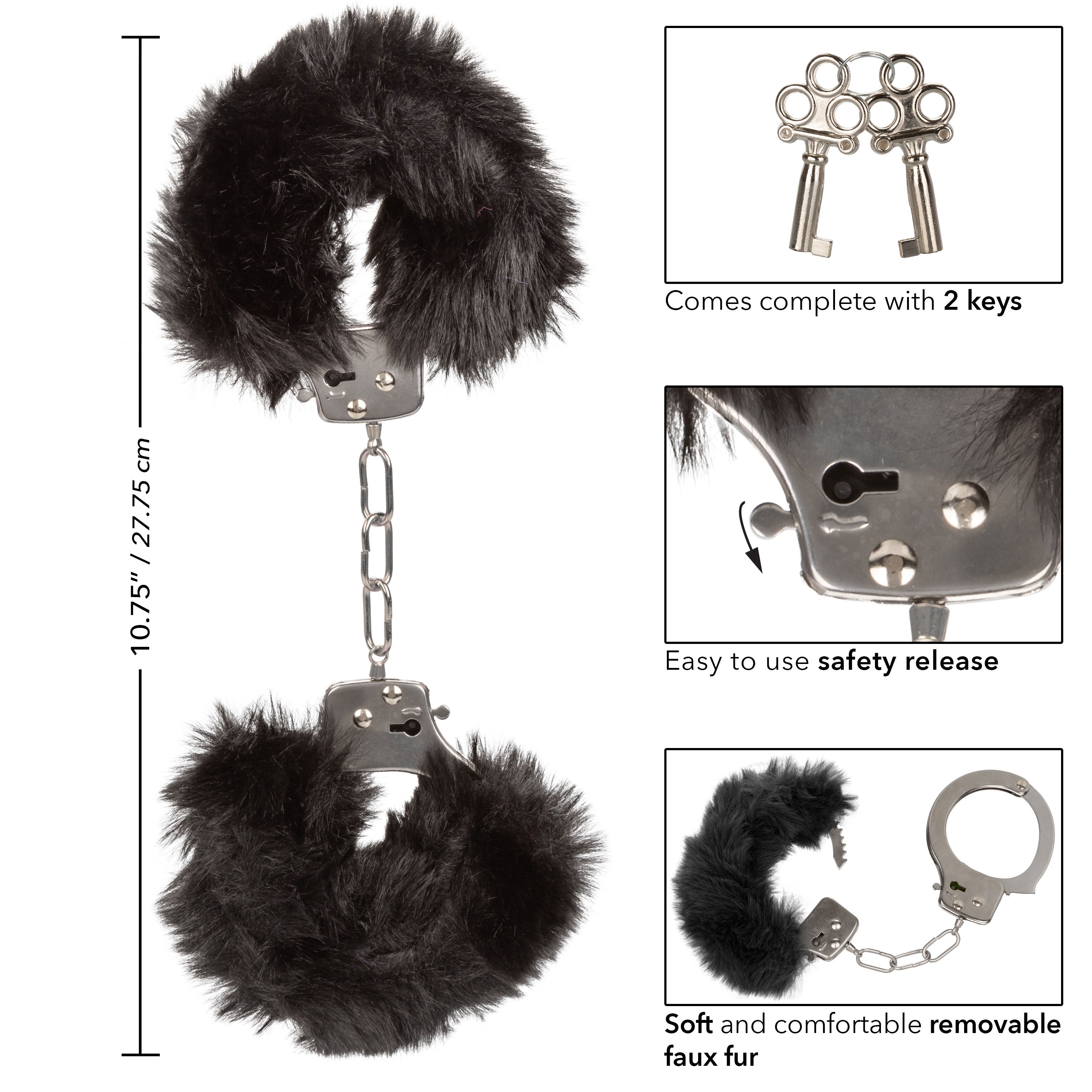 Ultra Fluffy Furry Cuffs - Black-3