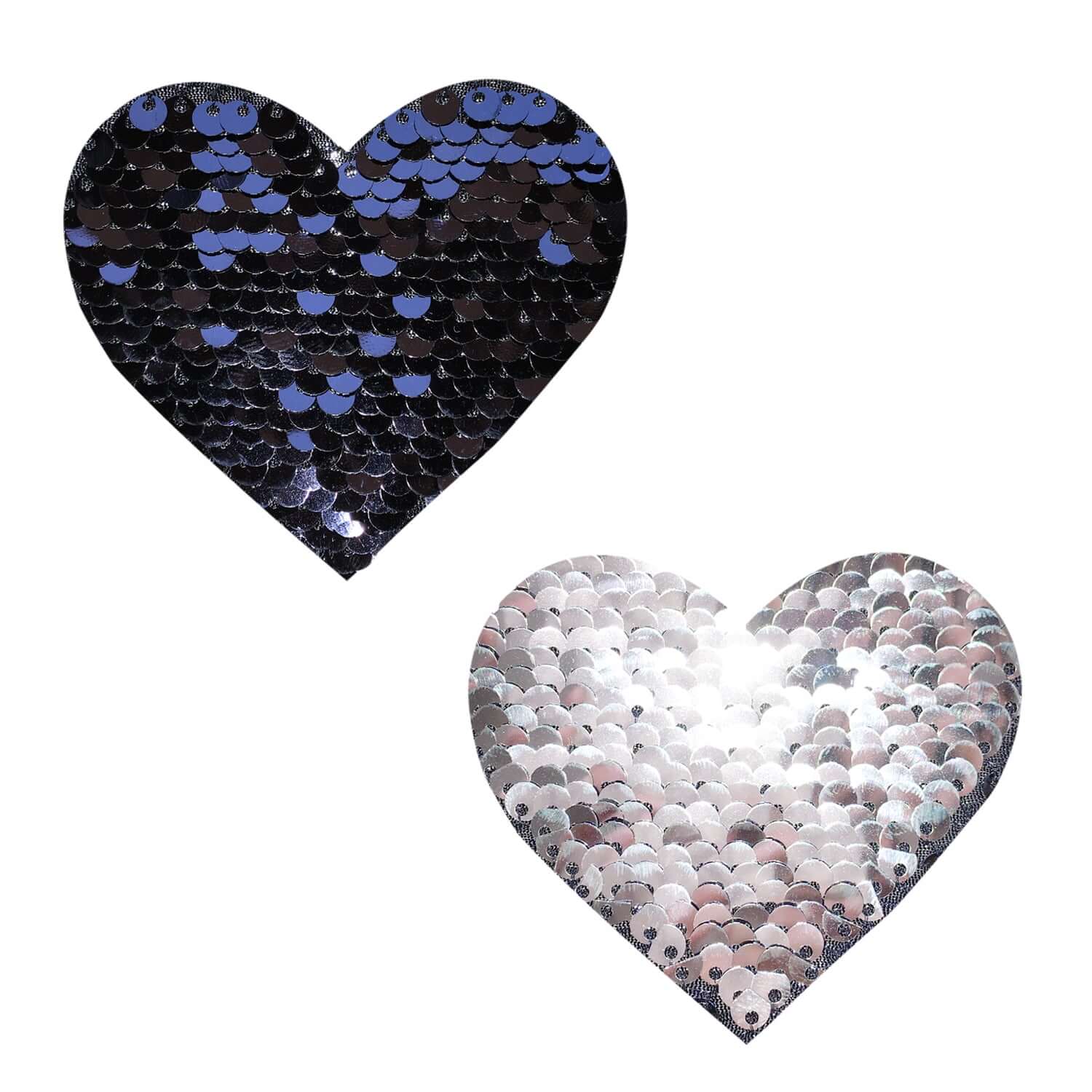 Sequin Medusa Magic Flip Black to Silver I Heart U Nipztix Pasties-2