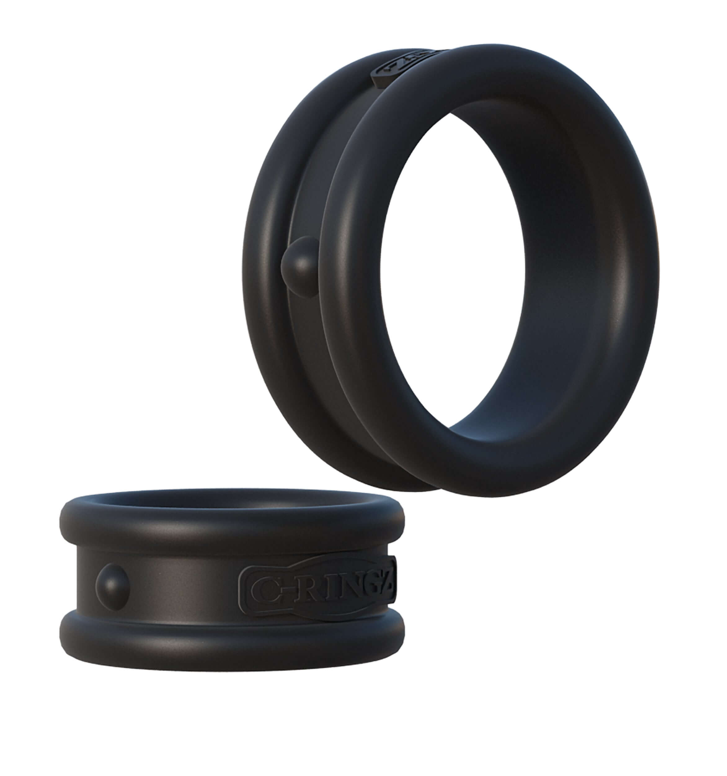 Fantasy C-Ringz Max Width Silicone Rings Black set of two performance rings for enhanced support and comfort.